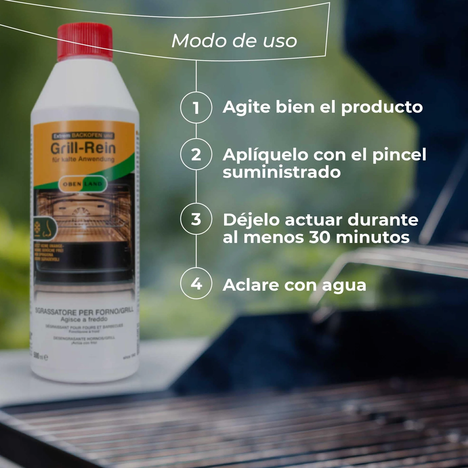 Gel pulitore e disincrostante per forno, grill e pentole. 500 ml