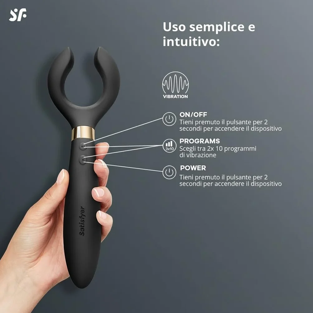 Satisfyer Endless Fun Vibratore Coppie | 33 Opzioni di Applicazione con 100 Funzioni di Vibrazione | Potente e silenzioso per Uomini e Donne | Sex Toy Dildo per la Stimolazione del Clitoride