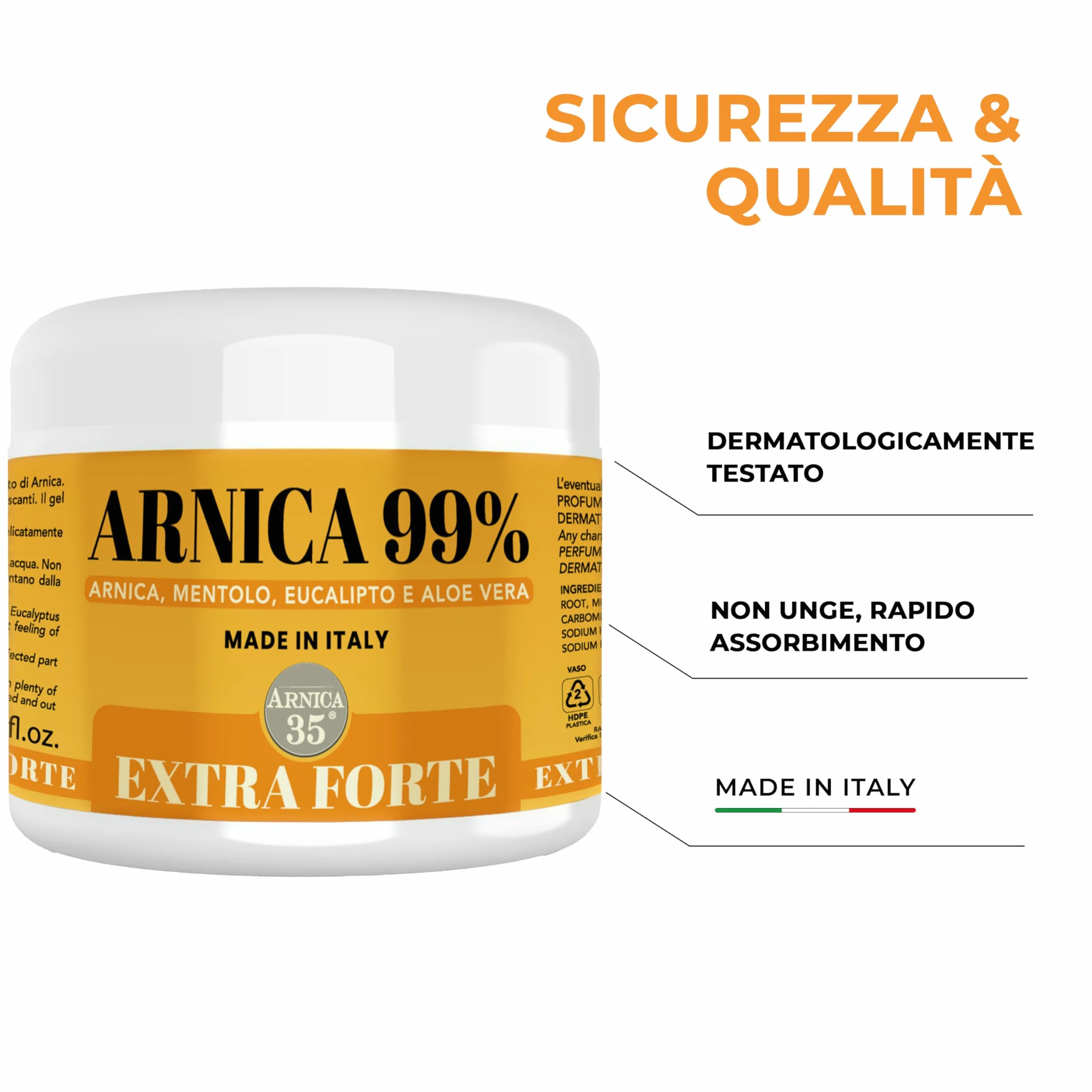 Arnica Gel Extra Forte 99% Effetto Freddo 500 ml per Massaggio Cervicale Muscolare Articolare con Mentolo Eucalipto Aloe Vera Made in Italy