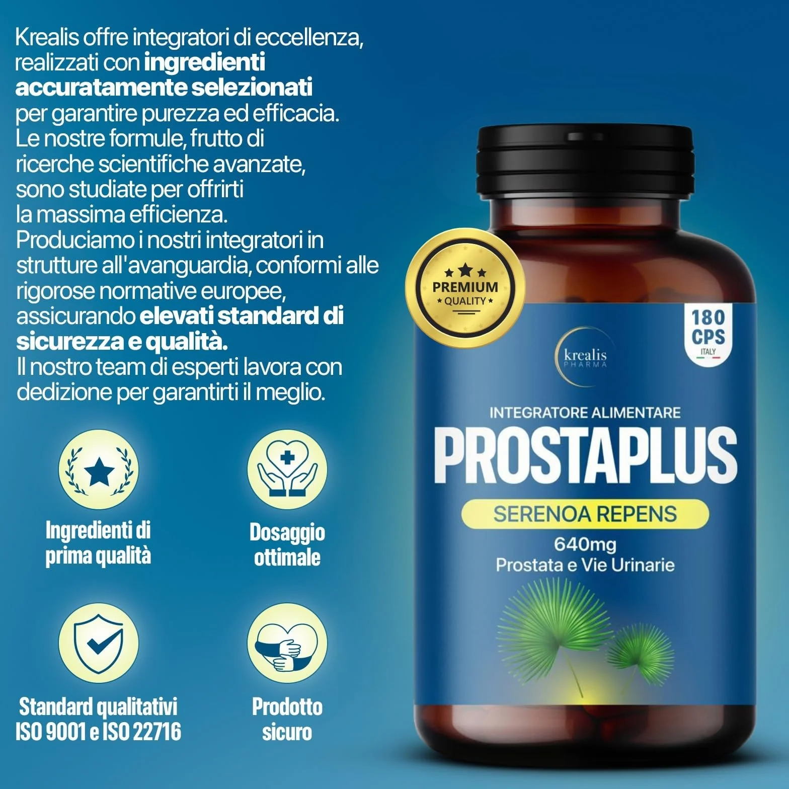 Serenoa Repens 640mg 180 Capsule Saw Palmetto Prostata Integratore Formula Potente 6 Estratti Benessere Uomo