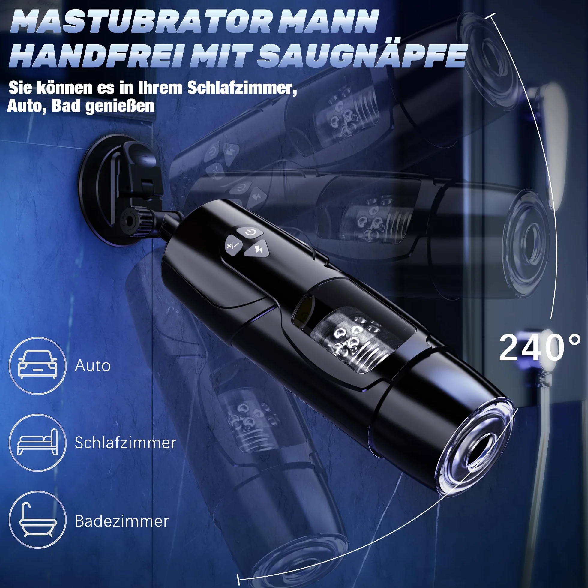 Masturbtore per Uomini Mano Libera Controllo Manuale dell'App Sex Toys, Masturbatore Uomo con 7 Modalità di Funzione Telescopica e Rotante, Masturbatori a Coppa Manuali