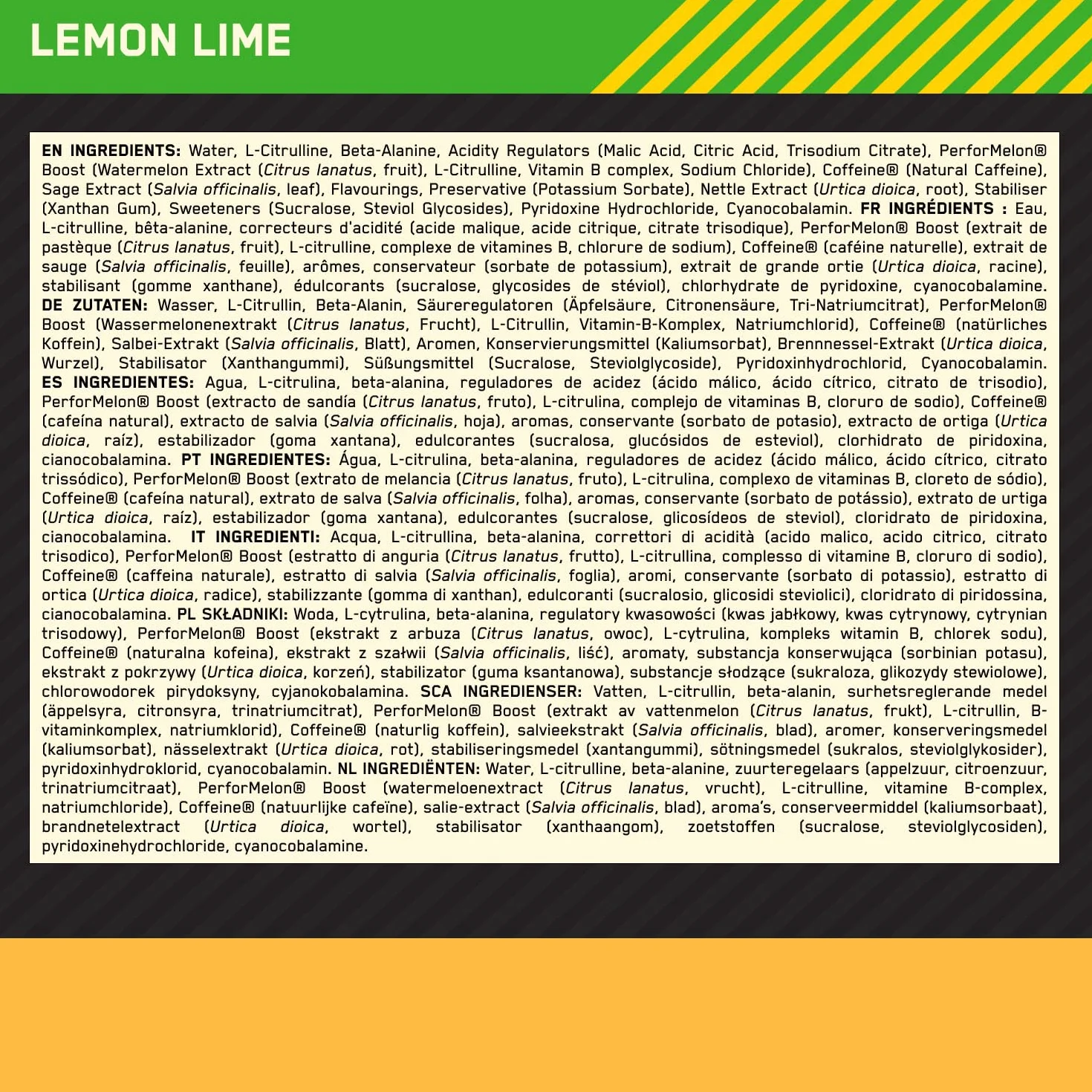 Optimum Nutrition Gold Standard Pre Workout Shot Lemon & Lime12x60ml
