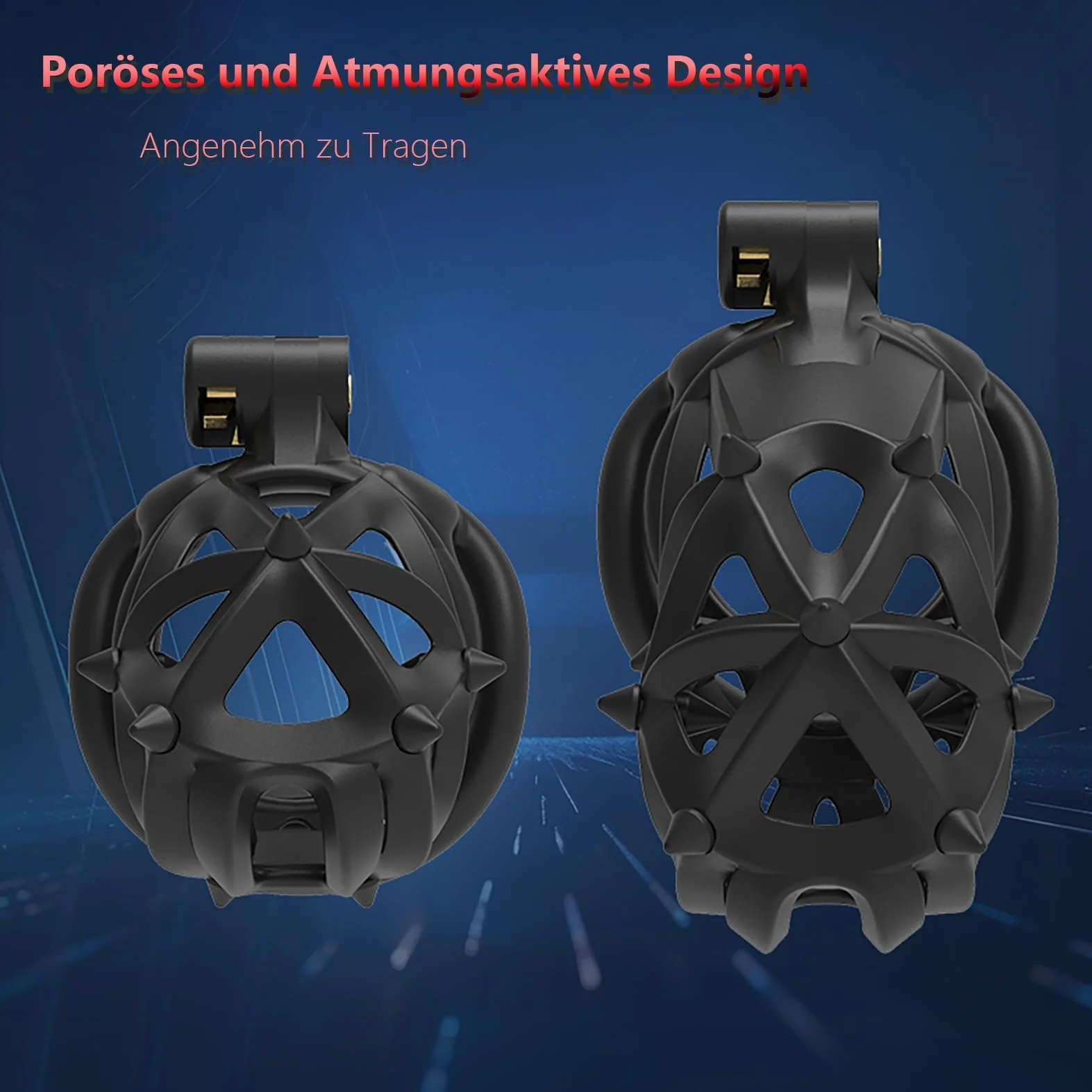 SeLgurFos Set di gabbia per il pene con 4 anelli per il pene Stampa 3D Ventilazione Gabbia di castità Uomo Gabbia per il cazzo piccolo SM Bondage Giocattoli del sesso per gli uomini (Short-Arc Ring)