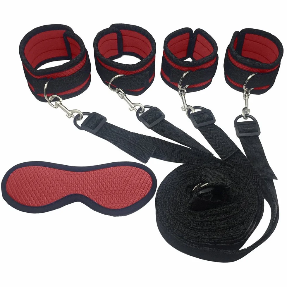 Bondage caviglie con manette per le mani, benda per gli occhi, per principianti e coppie, set di bondage, giocattolo sessuale SM