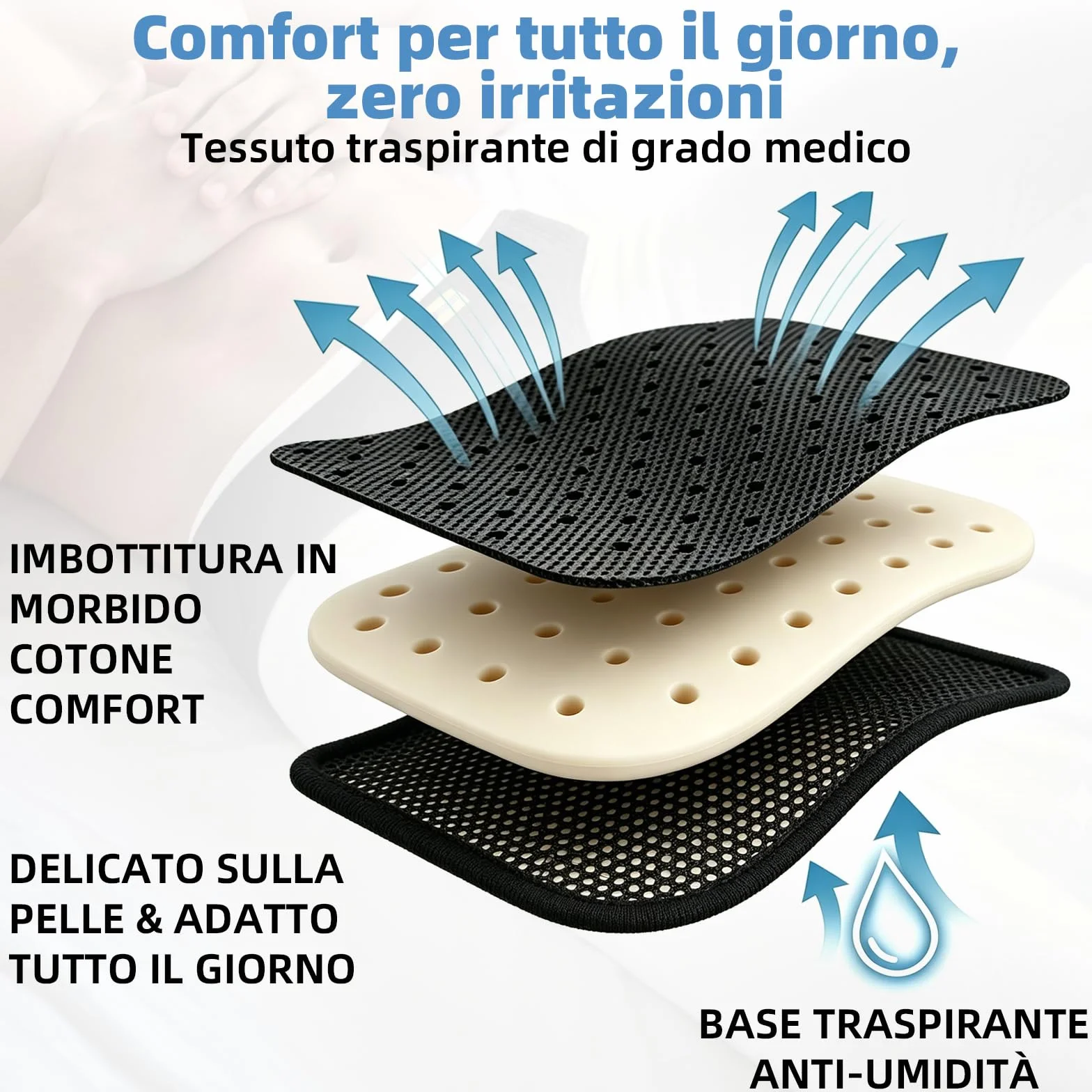 Tenbon Cintura per ernia per uomini e donne Cintura per ernia regolabile flessibile Supporto per ernia Sollievo dal dolore con 2 cuscinetti di compressione rimovibili (M)
