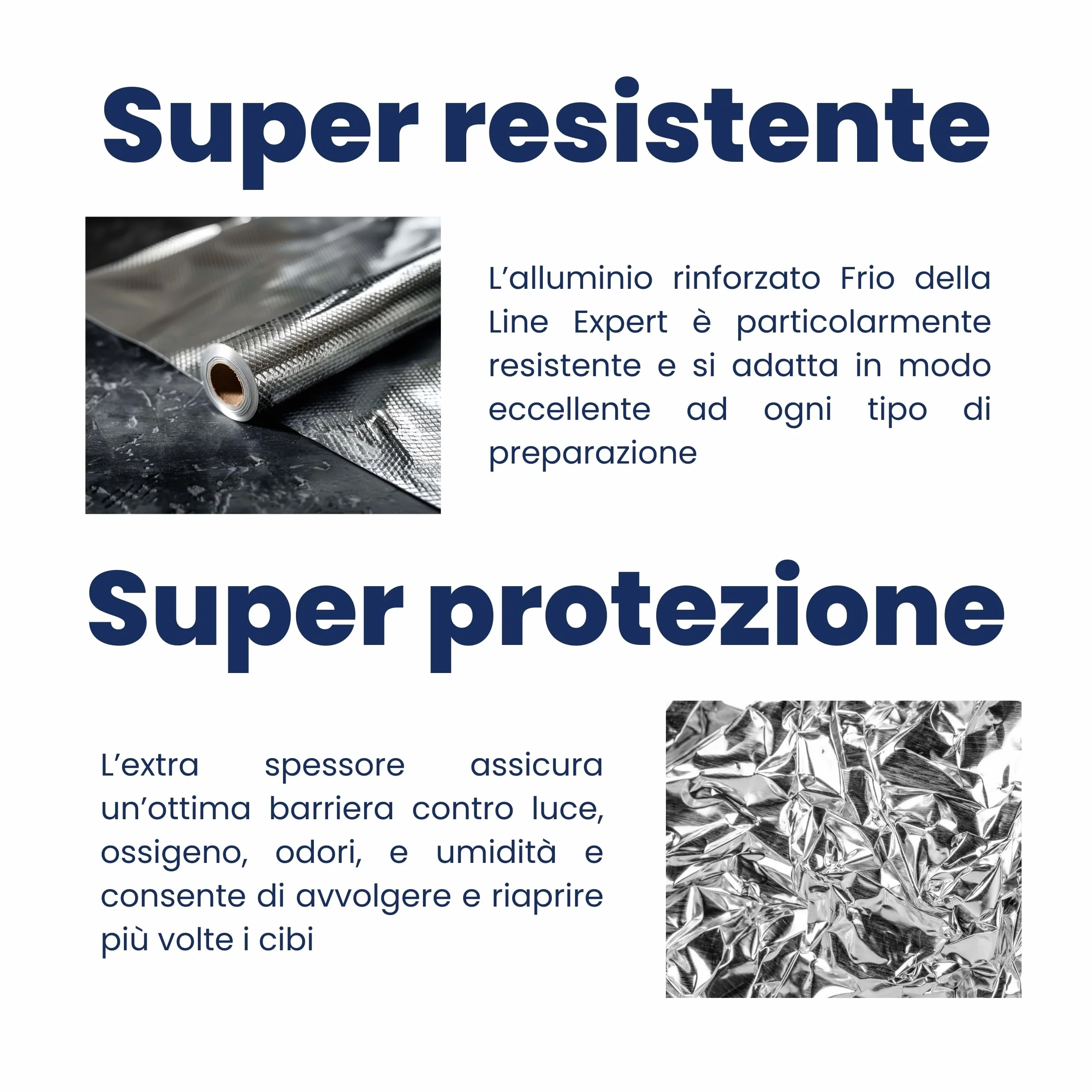 FRIO Set 3 Rotoli Alluminio Alimenti Goffrato 16 Metri Rinforzato Totale 48 Metri per Cucina Professionale