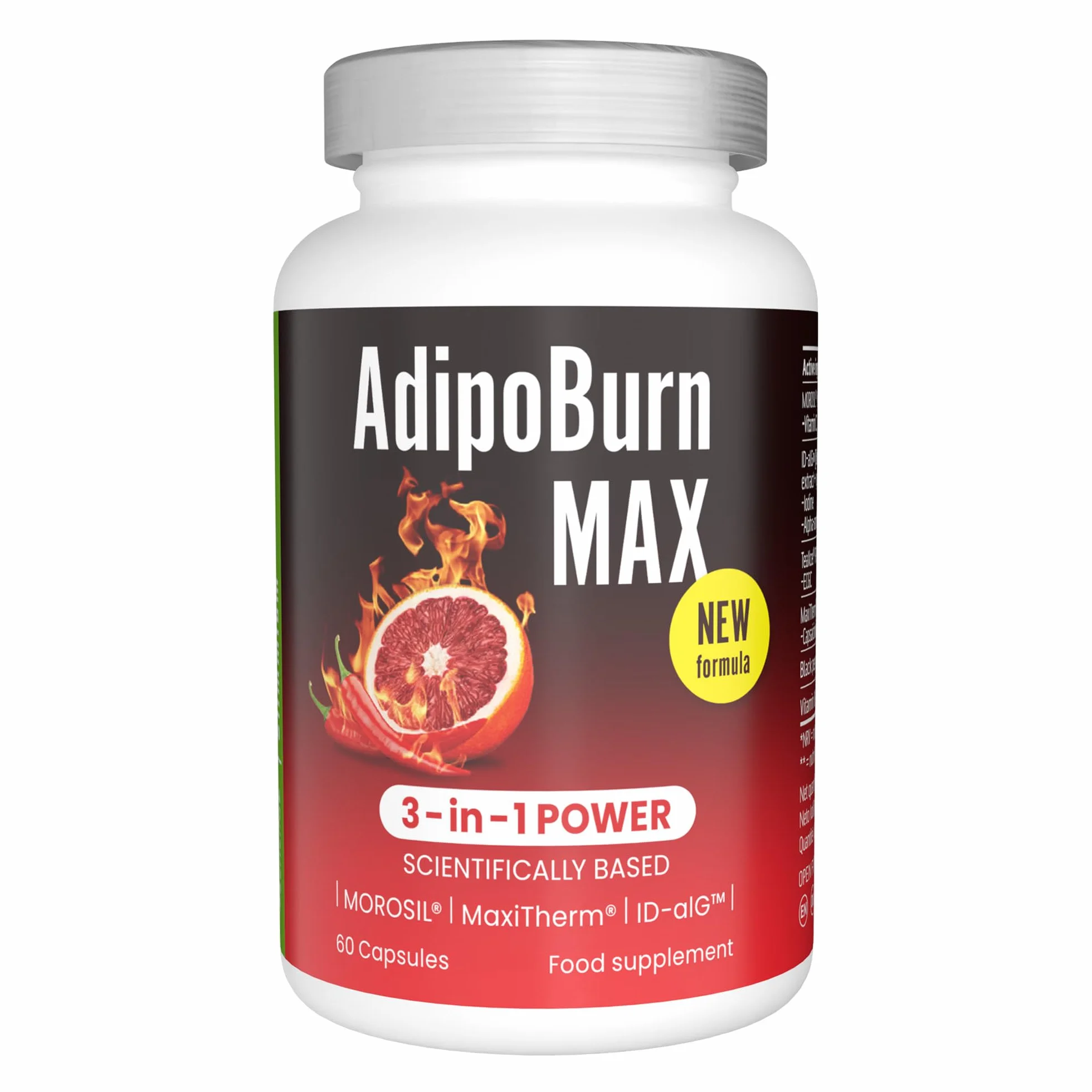Morosil 400 mg, Alga bruna, Vitamina C, Iodio, Tè verde, Pepe di cayenna, Vitamina B6 - Slimmium AdipoBurn MAX, 60 capsule di Sensilab