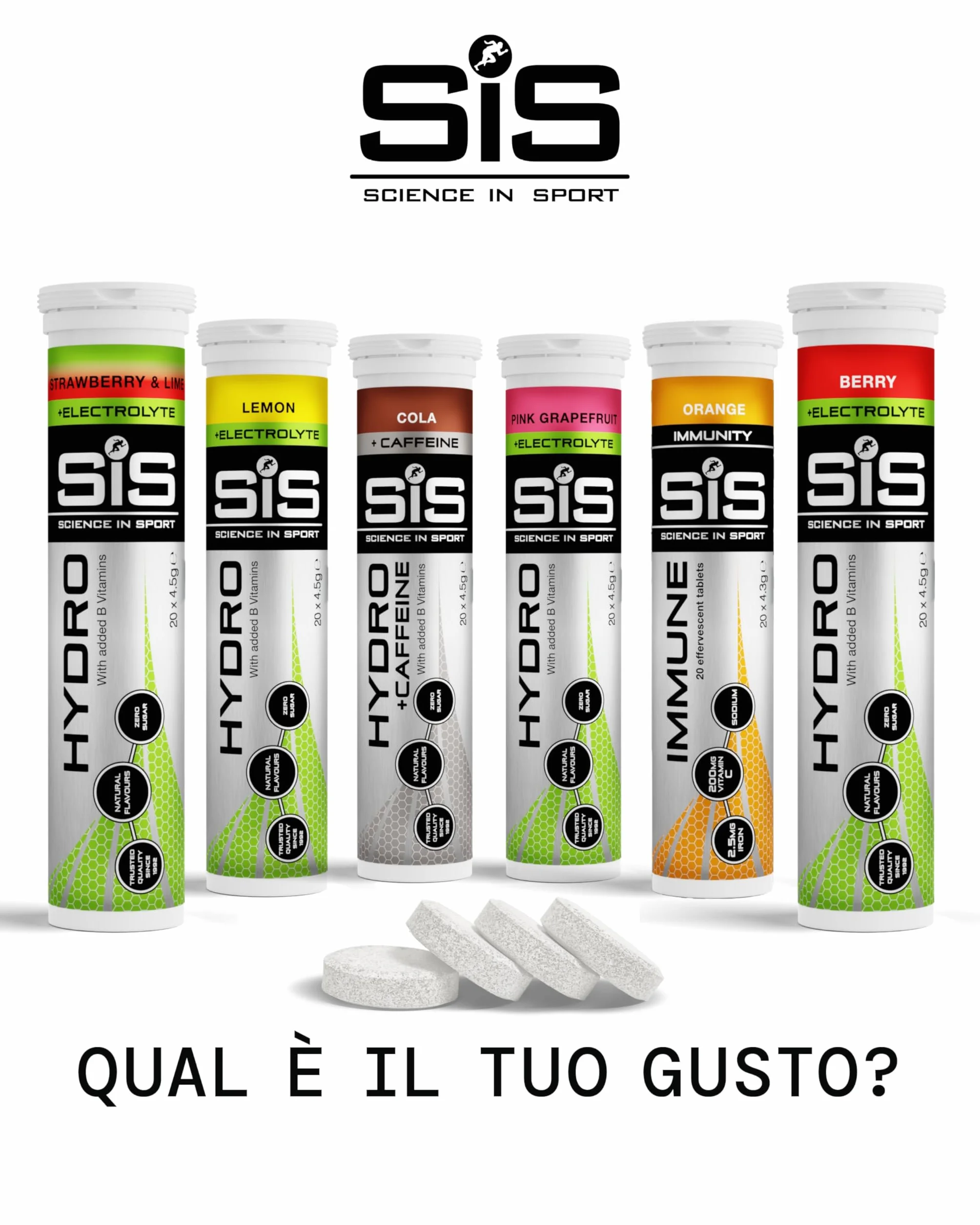 Science in Sport HYDRO Compresse Elettroliti Ananas e Mango 20pz Vegan