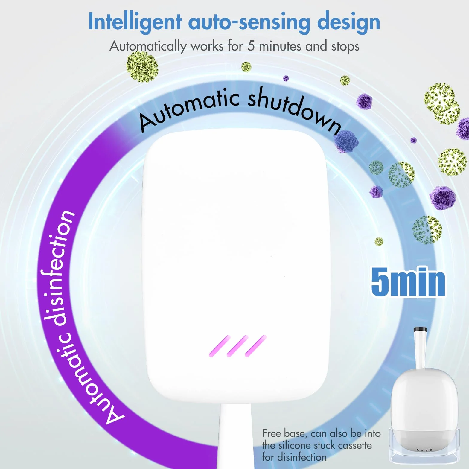 Custodia disinfettante per spazzolino da denti UV, mini disinfettante portatile con riscaldamento a asciugatrice, copertura ricaricabile per spazzolino da denti con asciugatura a ventola, scatola