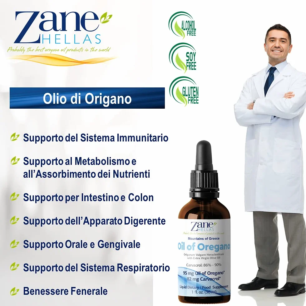 Olio di Origano Puro Greco 50% Carvacrolo 86% 30ml
