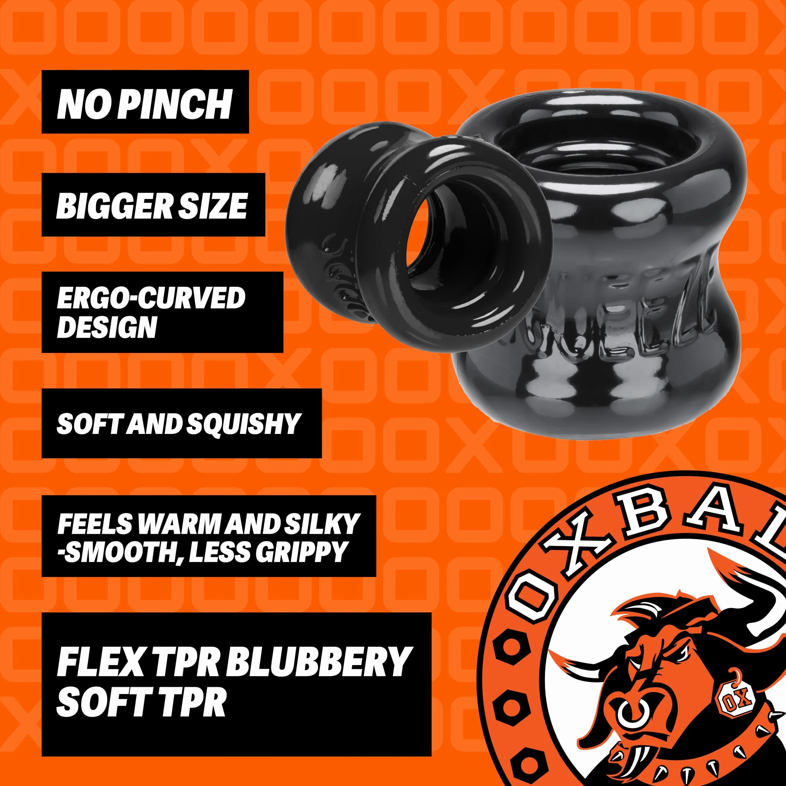 Oxballs Squeeze Ballstretcher Anello Per Testicoli Nero
