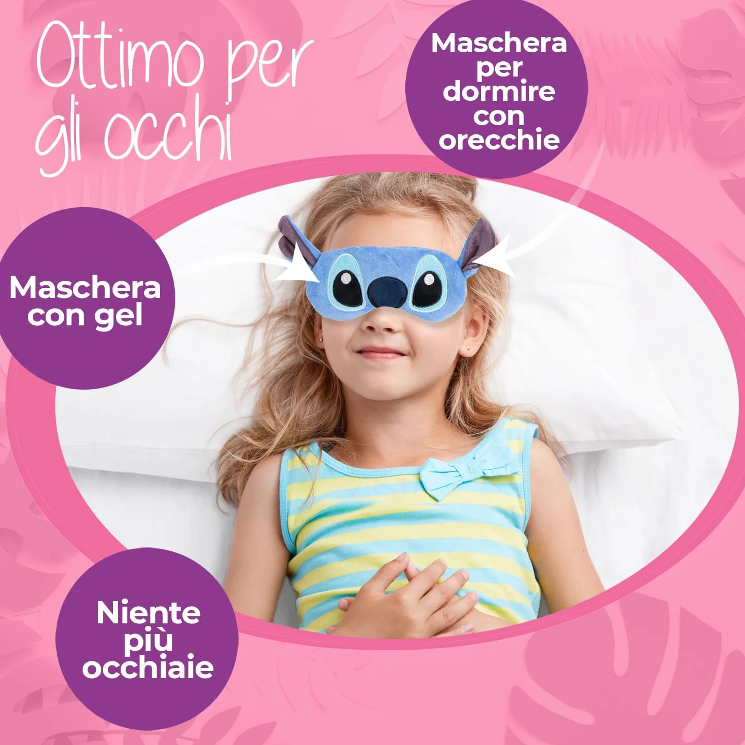 Mascherina Stitch per Dormire – Maschera Stitch Morbida e Confortevole – Accessori di Stitch per il Relax e il Riposo