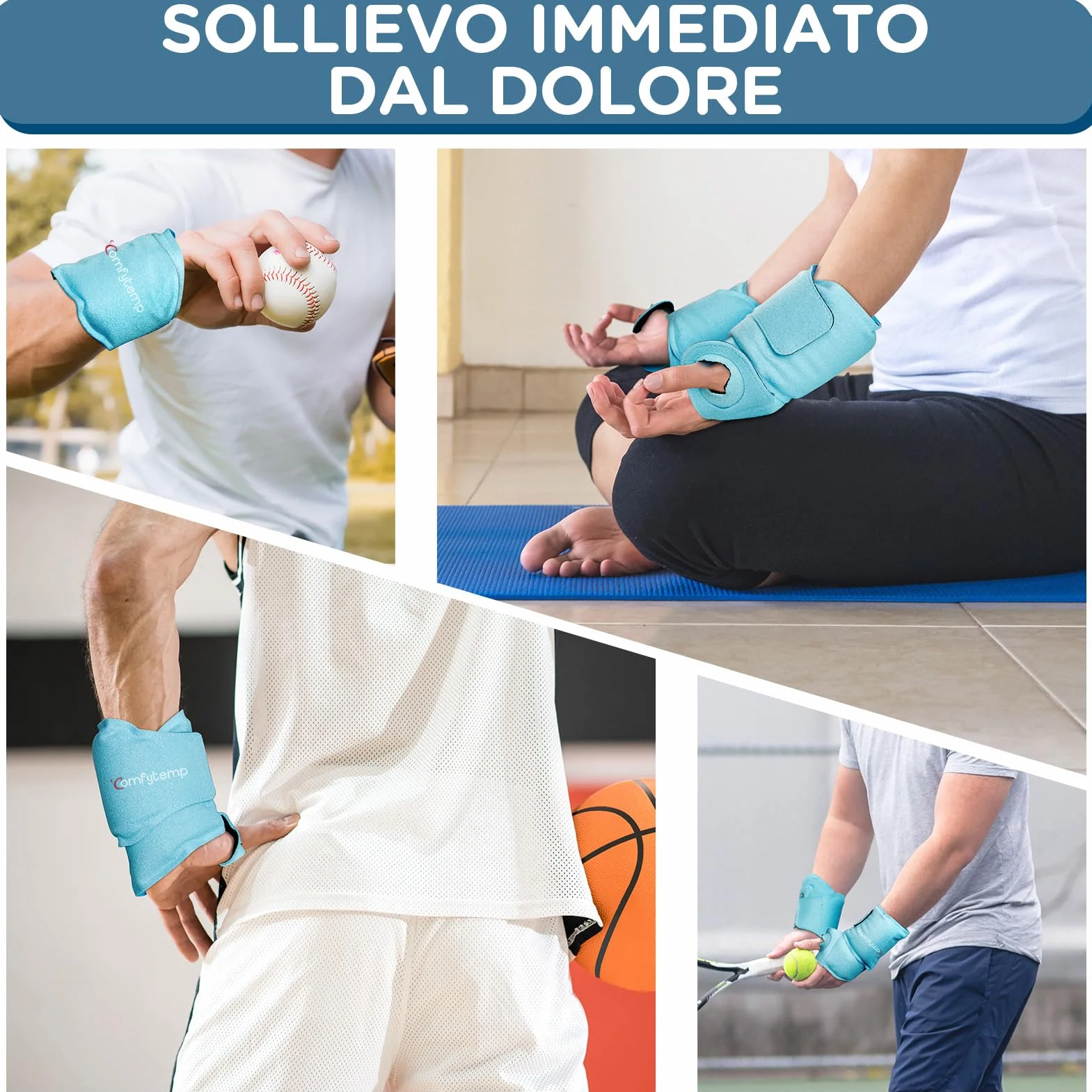Comfytemp 2 Unità Borsa di Ghiaccio da Polso, Tasche di Ghiaccio Riutilizzabile in Gel per le Mani, Impacchi di Ghiaccio in Gel per Lesioni alla Mano, Gonfiore, Artrite, Alleviare il Dolore