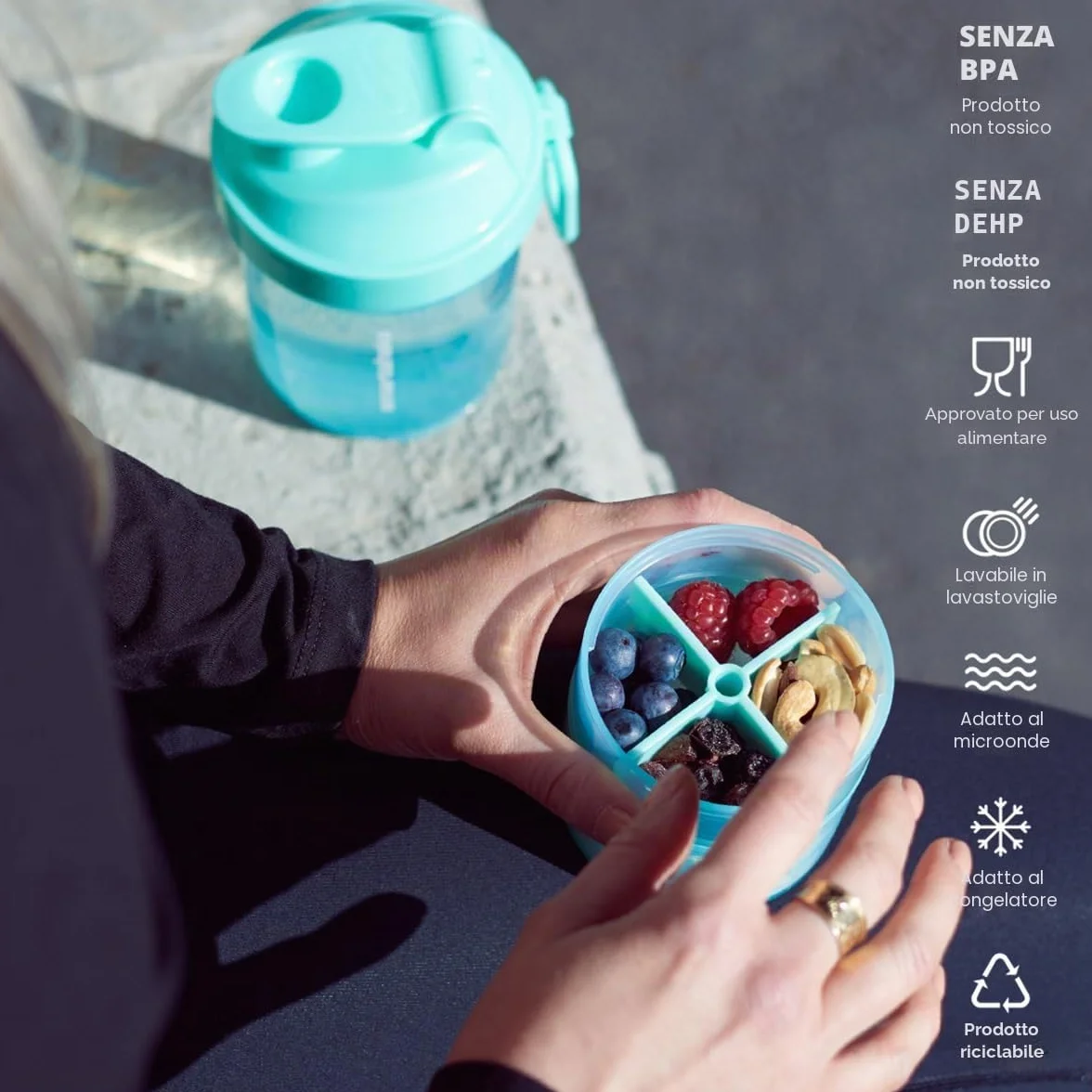 SmartShake Original2Go, Gunsmoke Black - 600 ml.
