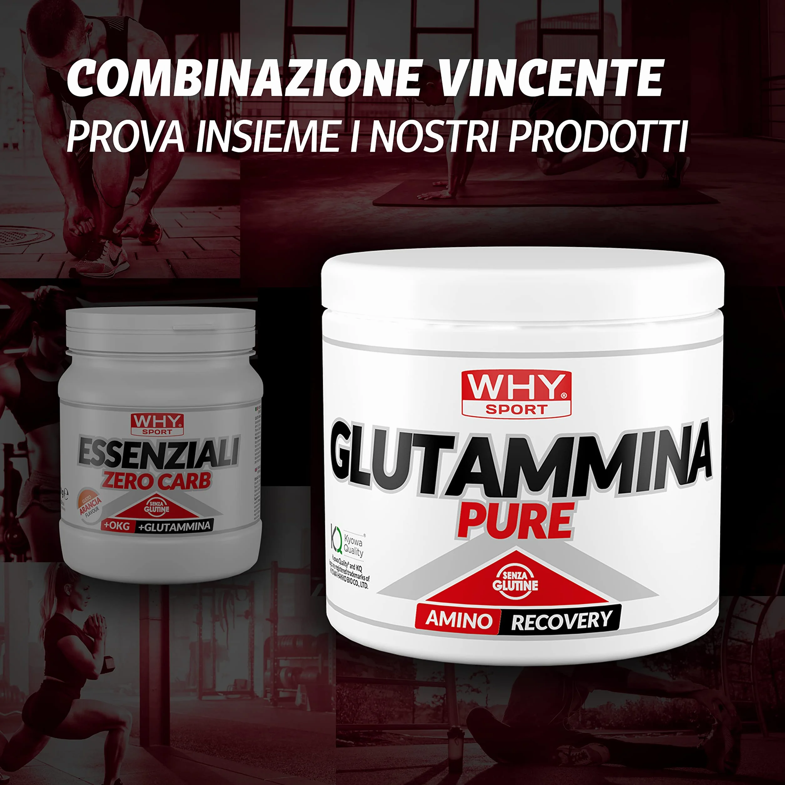 WHY SPORT ESSENZIALI ZERO CARB - Aminoacidi Essenziali con Vitamina B6 e Glutammina - Gusto Arancia - 240 g