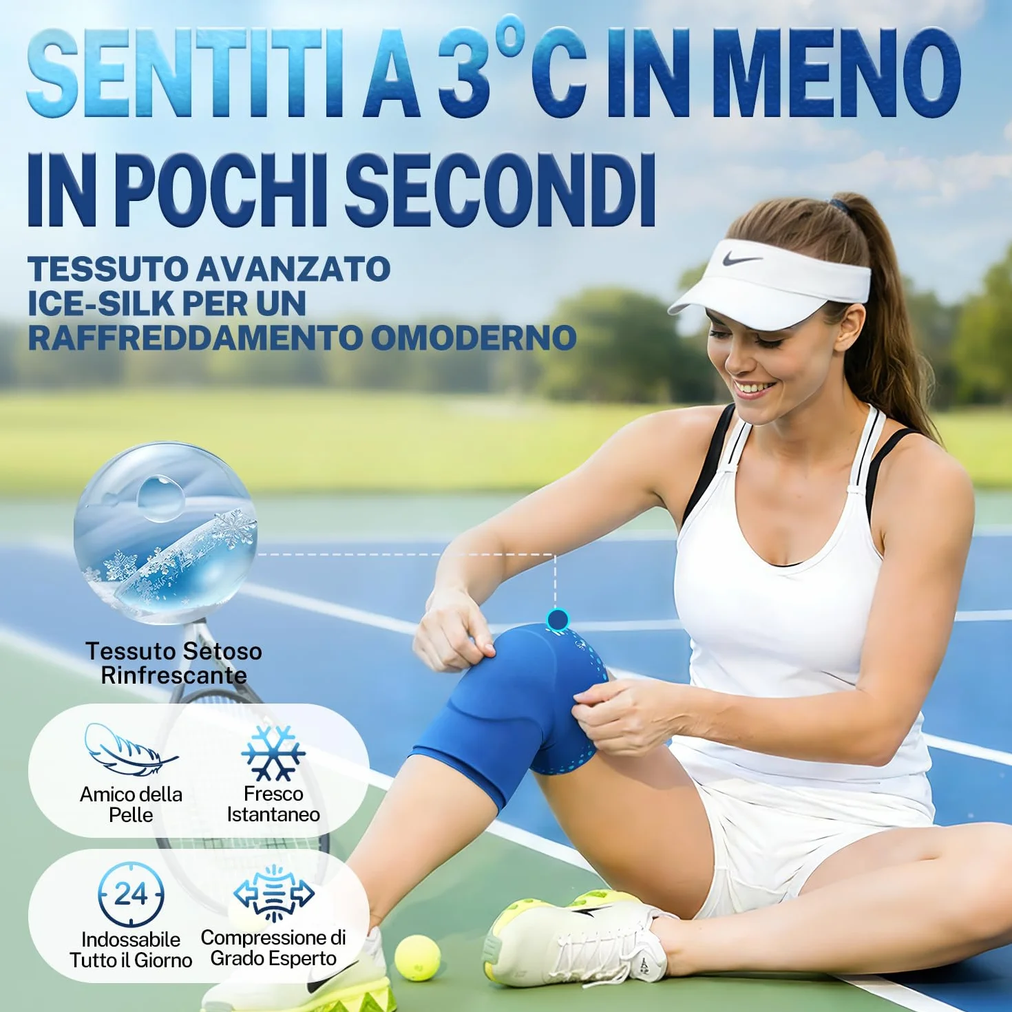 Fitomo Fascia Fredda e Calda per il Ginocchio - Terapia a Caldo e Freddo Riutilizzabile per Dolore e Gonfiore, con Adattabilità e Supporto Regolabile per Artriti, Recupero da Infortuni Sportivi, L