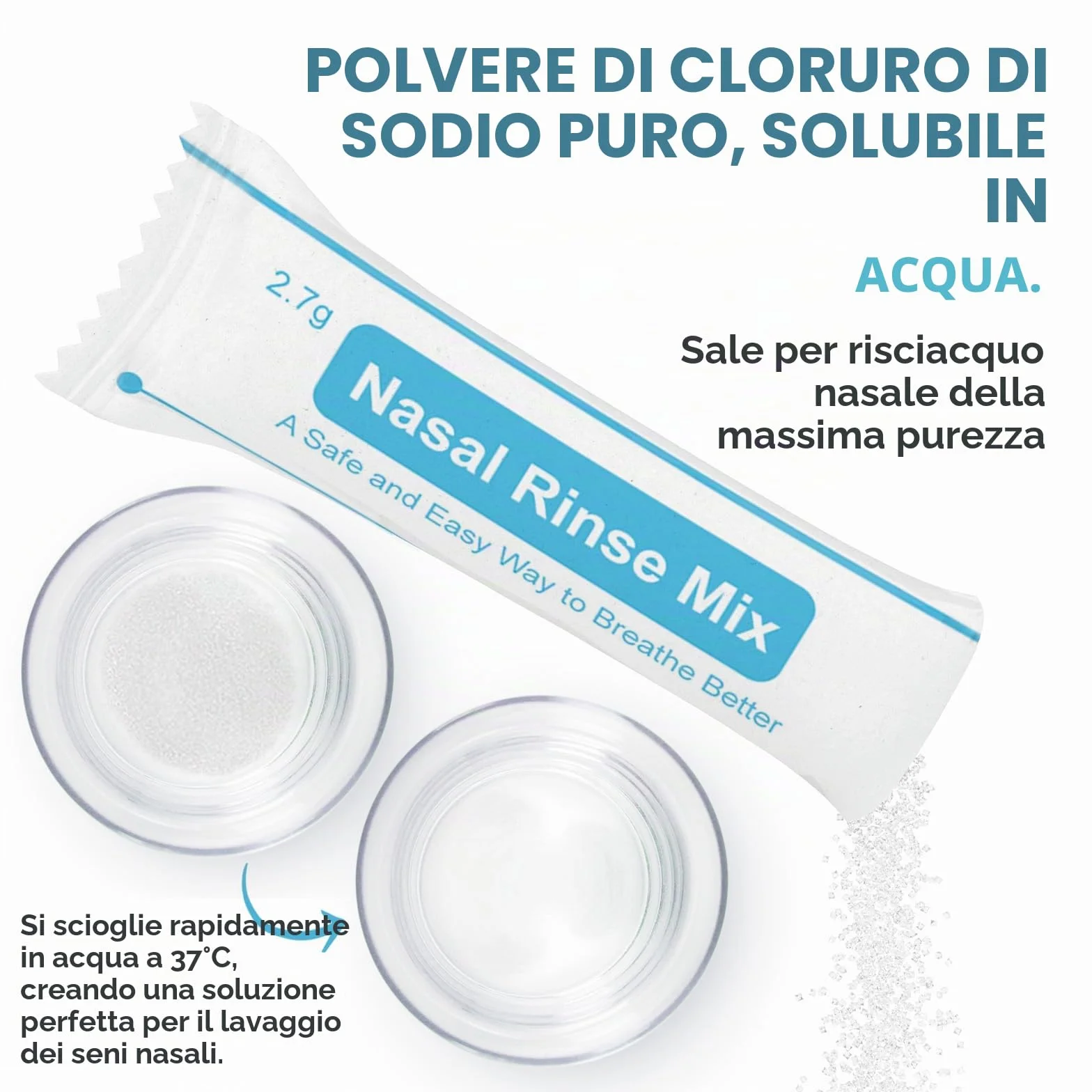Soluzione Fisiologica per Irrigazione Nasale 60 Bustine 2,7 g – Lavaggi Nasali Adulti e Bambini