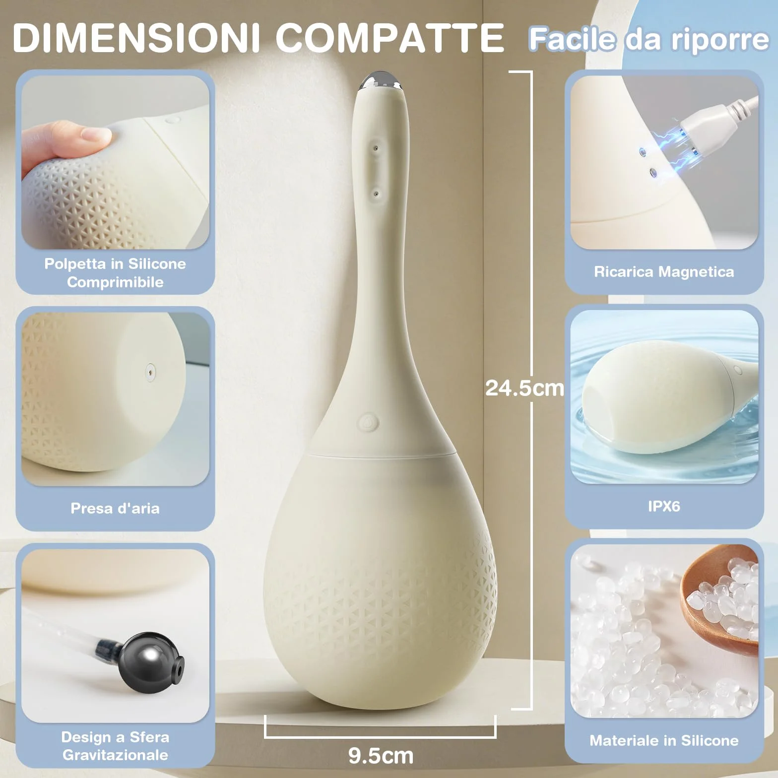 Clistere Per Pulizia Ano Anale Elettrica con Telecamera HD, 420 ml per igiene personale e risciacquo rinfrescante, Doccia anale Elettrica con 3 Velocità Controllabili tramite APP Clistere Ano Anale