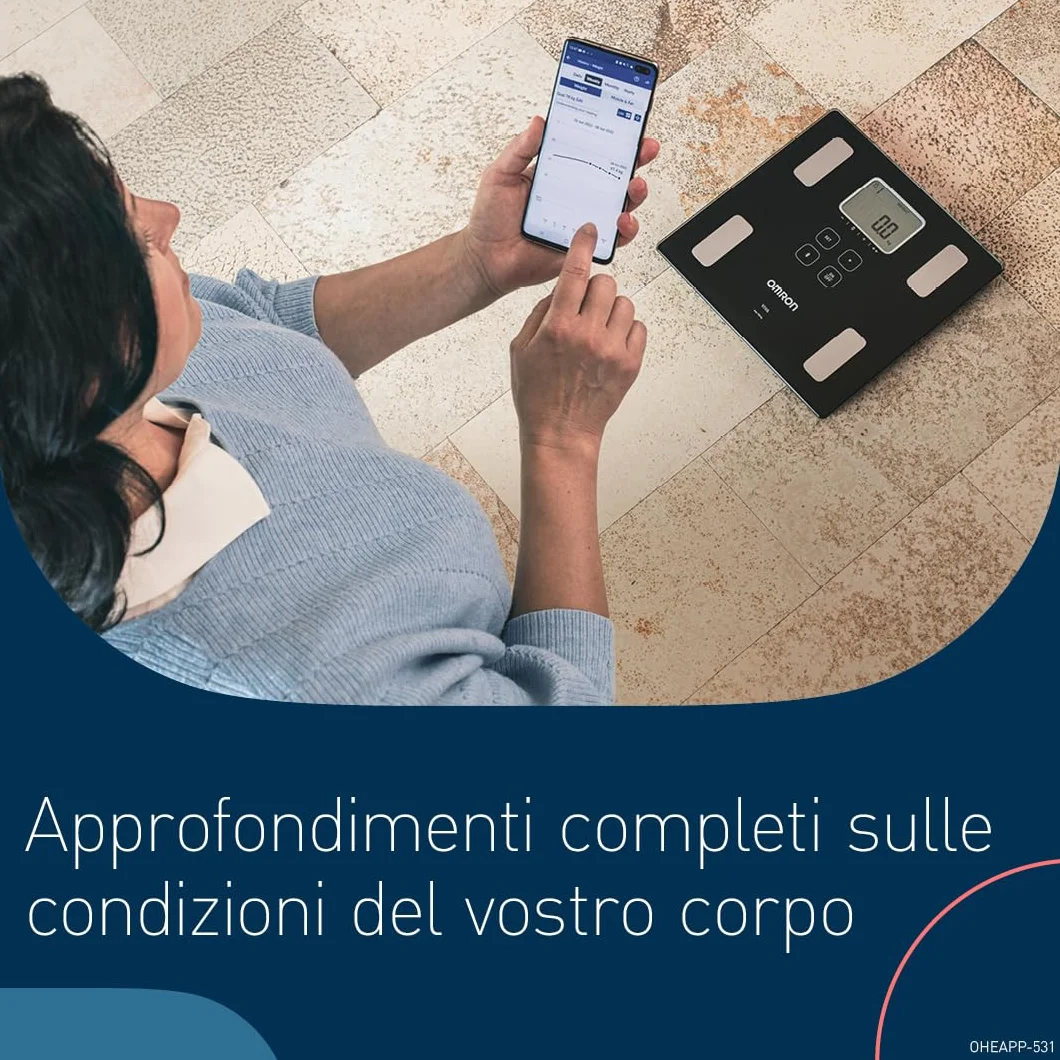 OMRON VIVA bilancia pesapersone digitale Bluetooth grasso viscerale muscoli metabolismo BMI