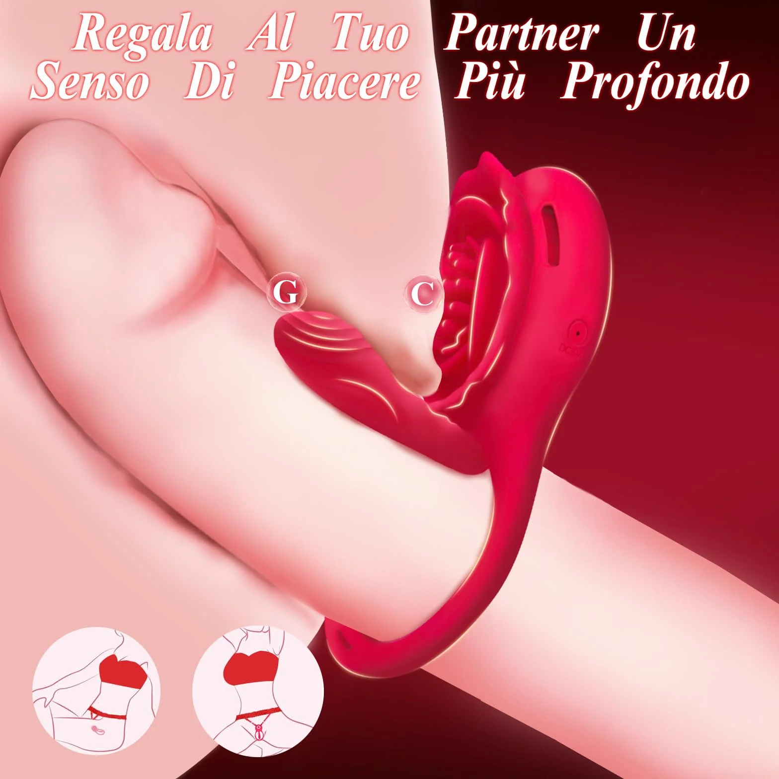 Vibratoreper Donna Professionale Clotoride con App 9 Modalità Vibratore Telecomando Wireless Sexytoysys Donna Coppia Sex Toys Stimolatore per Clitoride Punto G Squirting Vibratoriper Donne (Red)