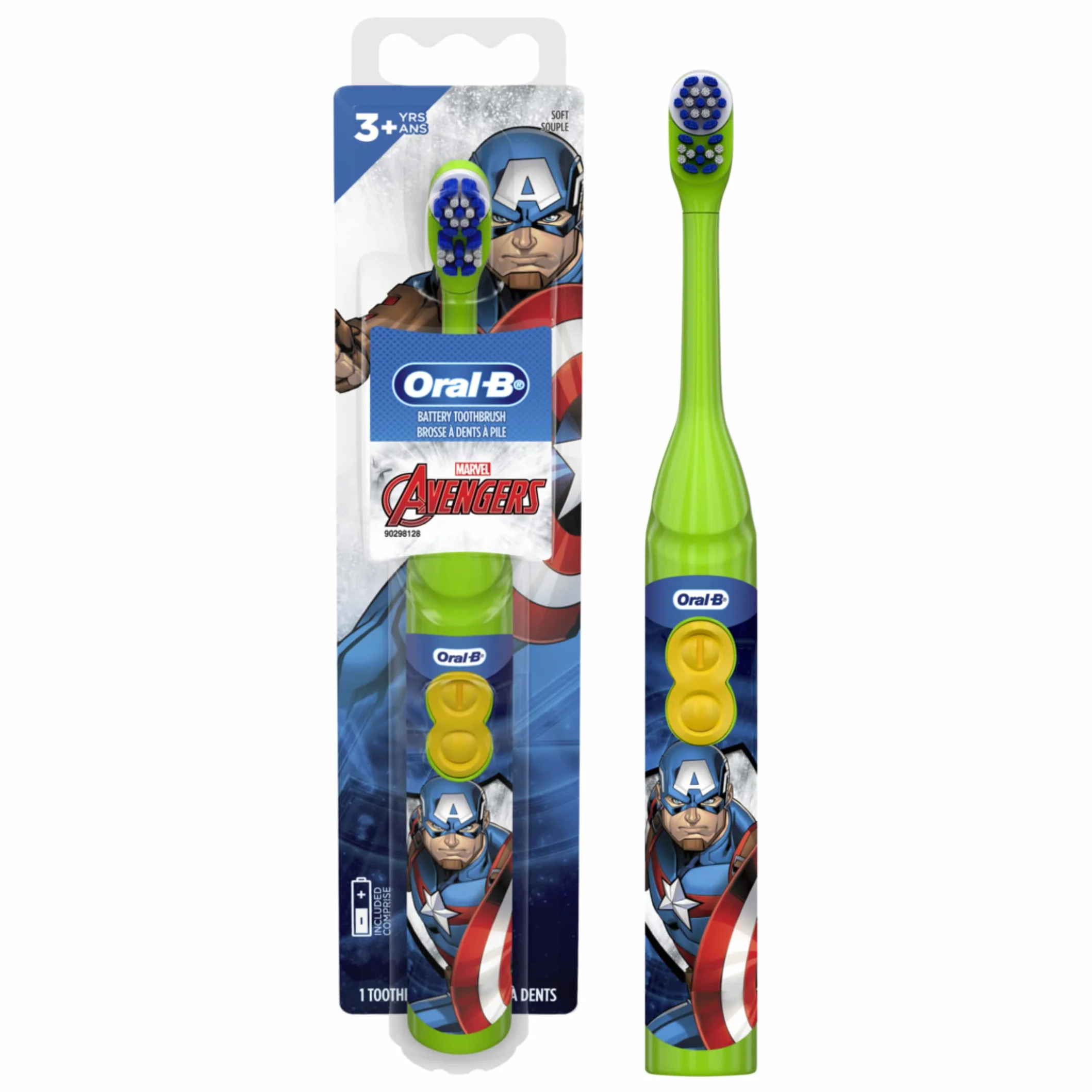 Oral-B Spazzolino da denti a batteria con Marvel Avengers, setole morbide, per bambini dai 3 anni in su (il personaggio può variare)