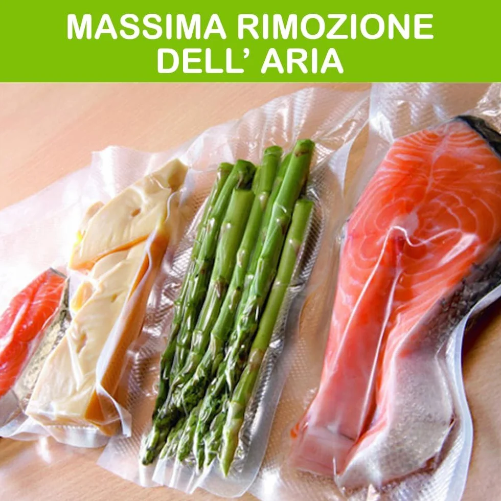 Sacchetti Sottovuoto Goffrati GM 100, 12x25 cm per Macchine Sottovuoto, Senza BPA