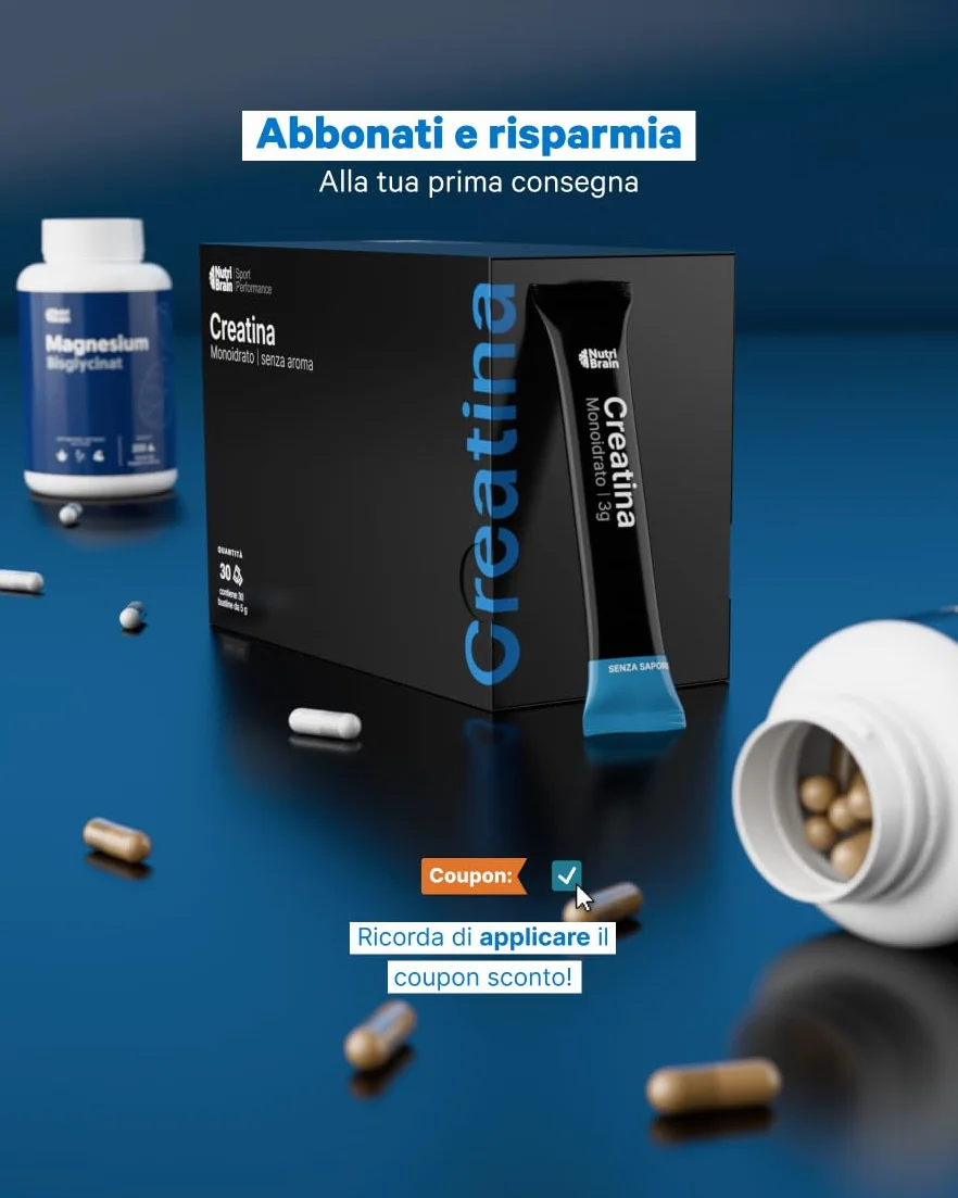 Creatina Monoidrata Pura in Stick 3000 mg | Integratore per Palestra: Forza, Massa Muscolare, Resistenza, Recupero, Energia e Agilità Mentale | Vegana, Senza Glutine, Non OGM | Per Uomo e Donna