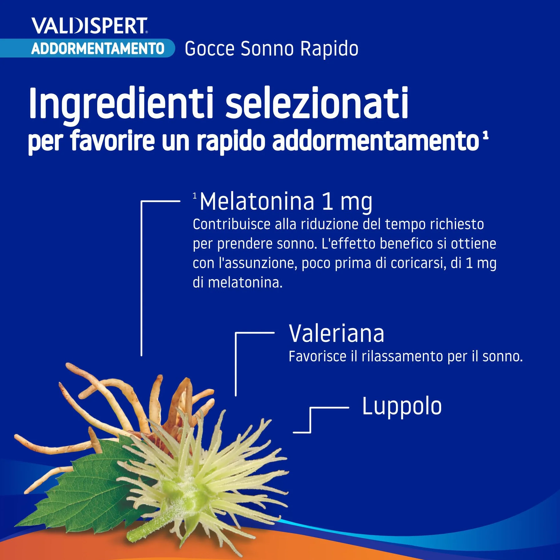 Valdispert Gocce Sonno Rapido Integratore Alimentare Melatonina Valeriana Luppolo 30 ml