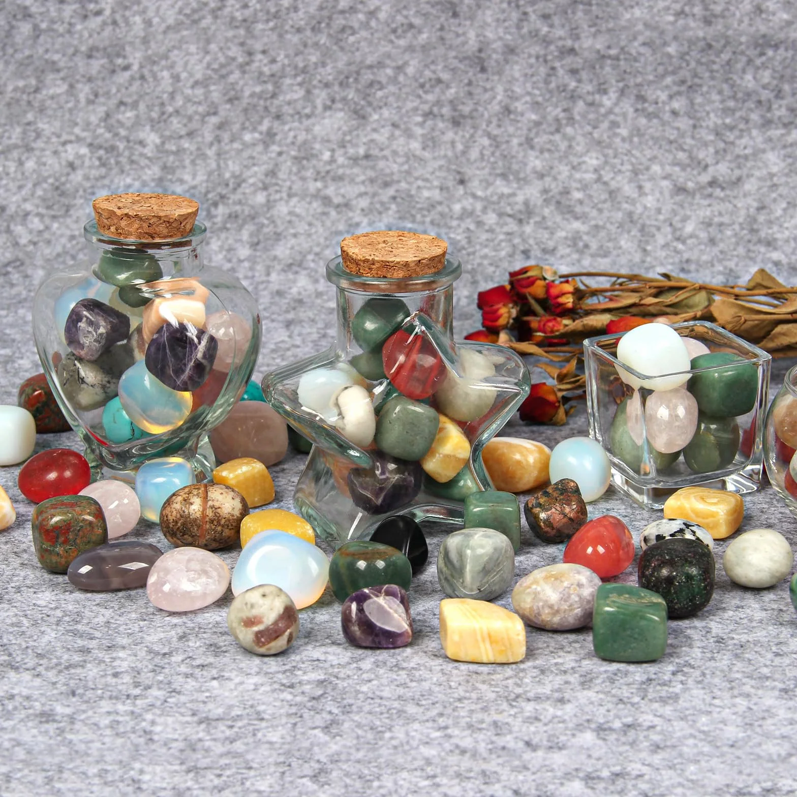 Pietre burattate miste colori caldi 1600g 2-3cm kryształy naturalne Reiki Wicca