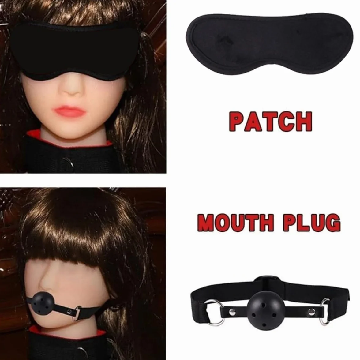 Set di Pratica Interna in Nylon Nero con Fodera in Peluche e Corda Fatta a Mano D30-IT