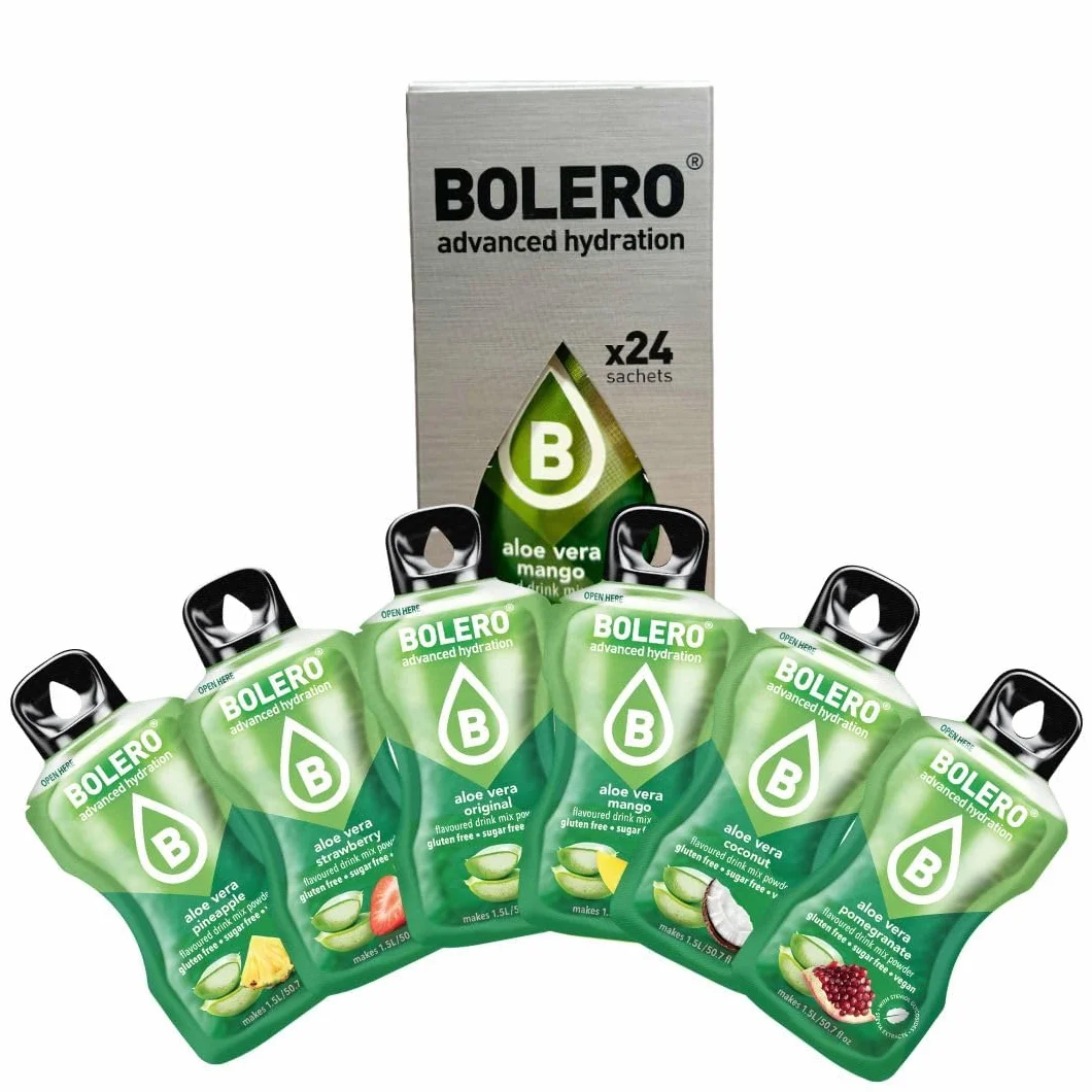 Bolero ALOE VERA MIX 24x9g Saftpulver ohne Zucker, gesüßt mit Stevia + Vitamin C, glutenfrei veganfreundlich