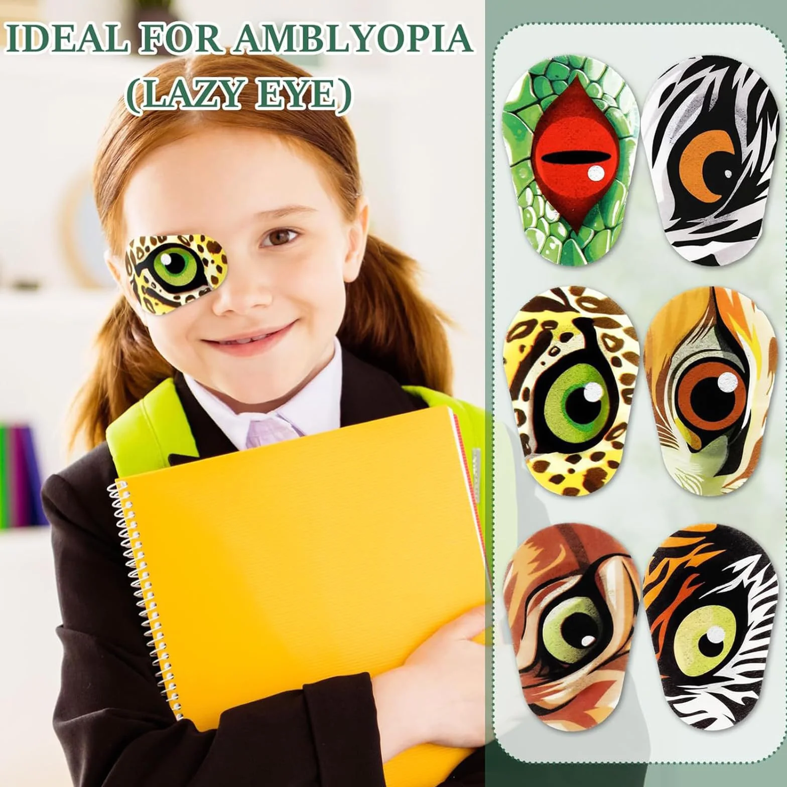 Bende Oculari per Bambini 12 Pezzi, Cartone Animato Benda Occhio Pigro Usa e Getta Traspiranti Non Tessuto per Ambliopia