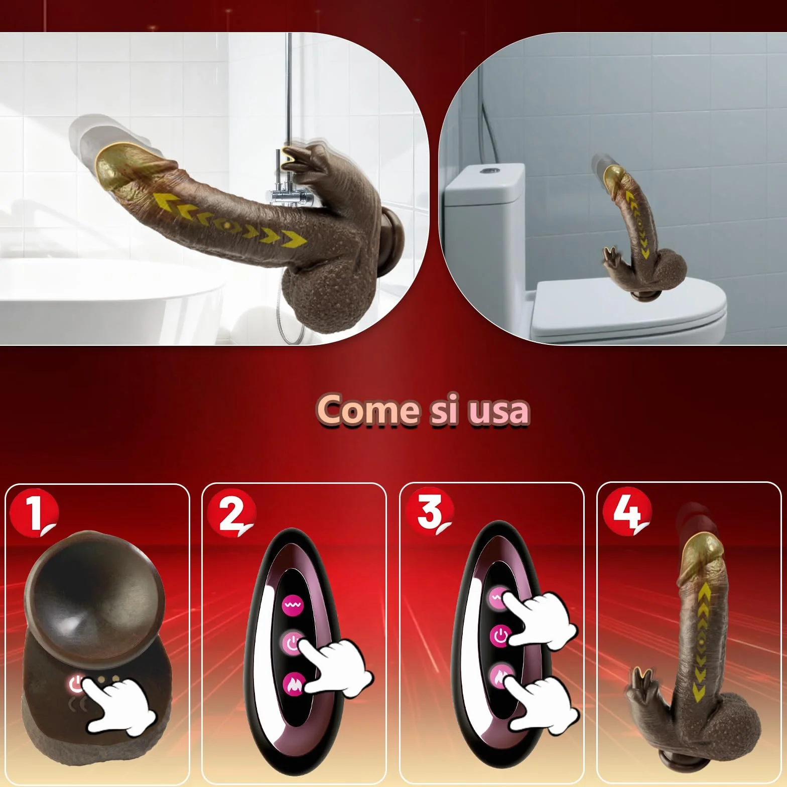 Dildo Anale Vibratoreper Stimolatore Clitoride Vibratore Anale Stimolatore Clitoride Femminile Sexytoysys Dildos Realistico Vibrante 9 Vibrazione 3 Spinta Riscaldamento, Nero