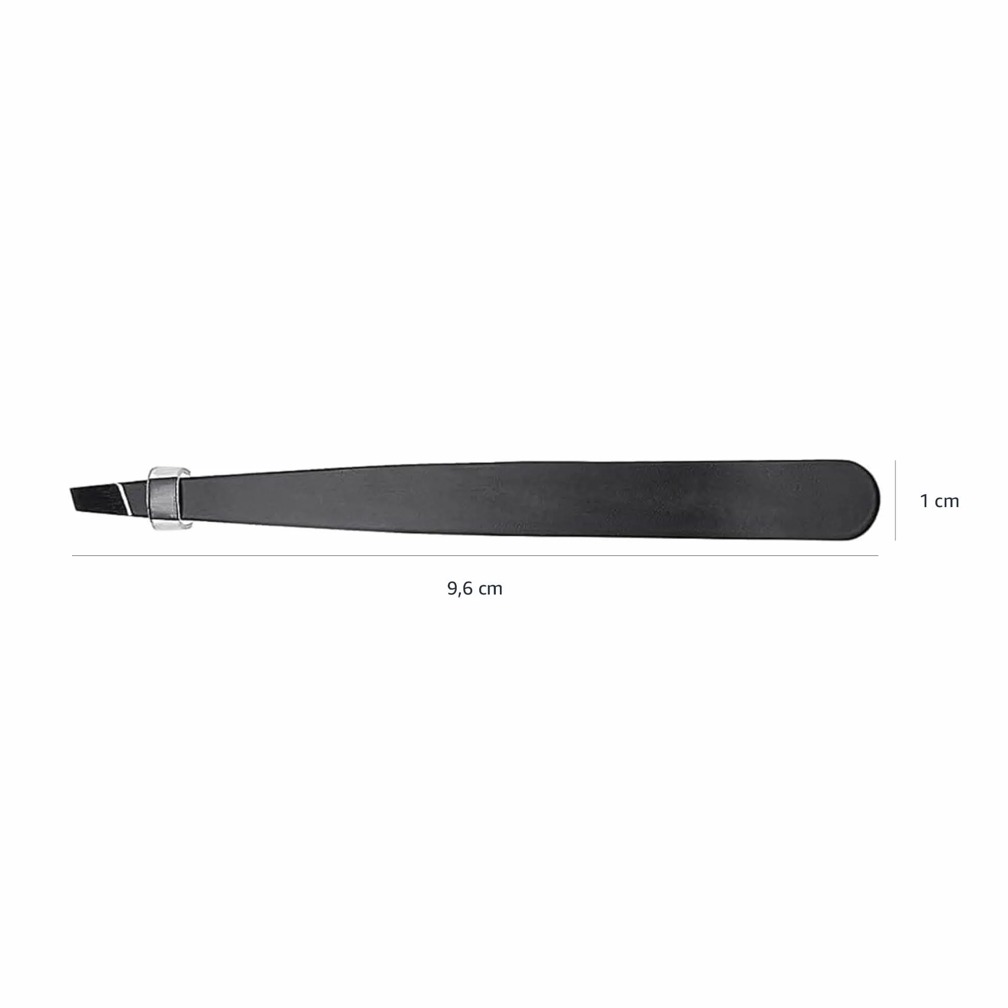 Amazon Basics Pinzette a punta obliqua,professionali,in acciaio inox,per efficace rimozione di peli,ideali per routine di bellezza quotidiana,con custodia da viaggio, colore: nero, Confezione da 1