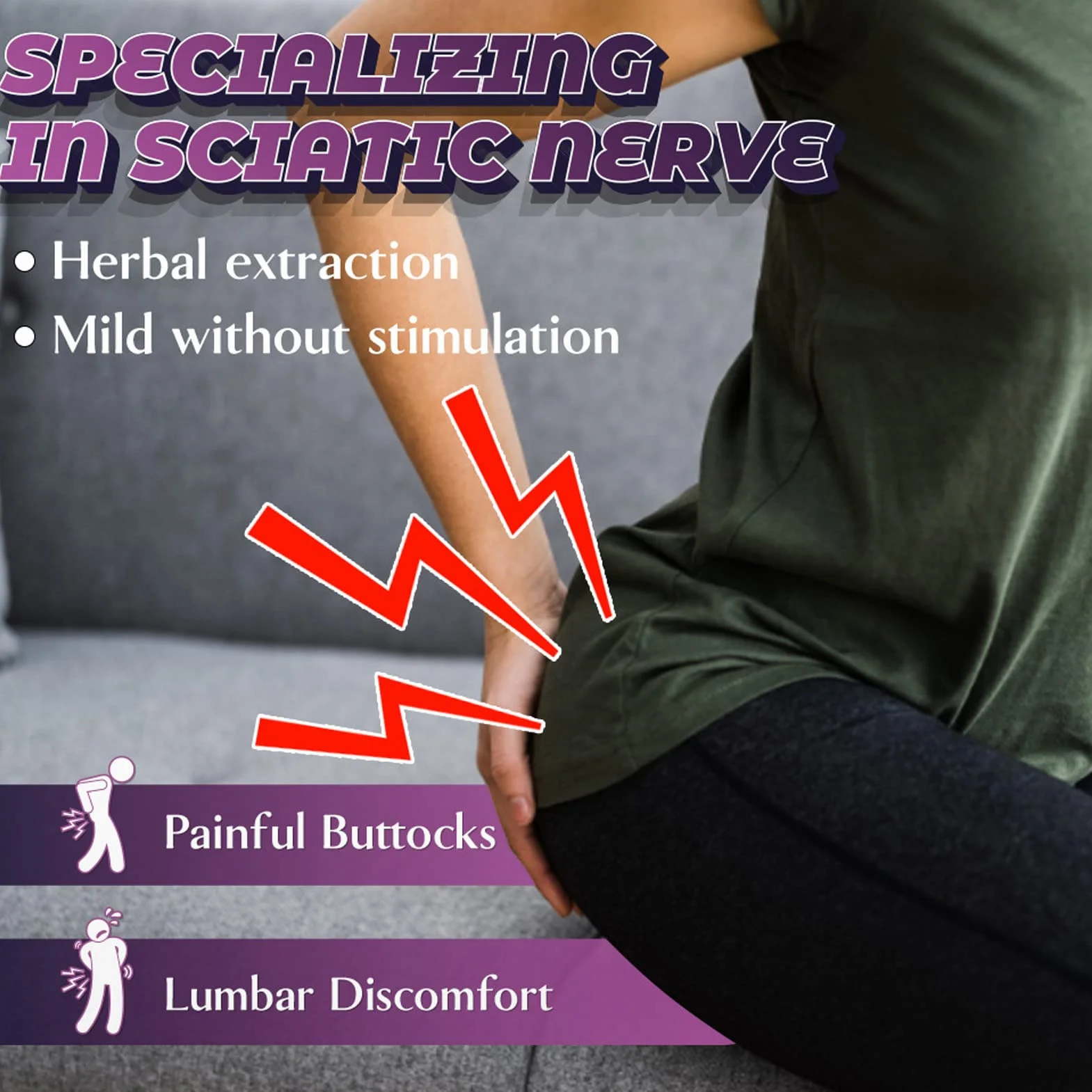Cerotto per Sciatica 60 fogli Tessuto elastico per nervo sciatico