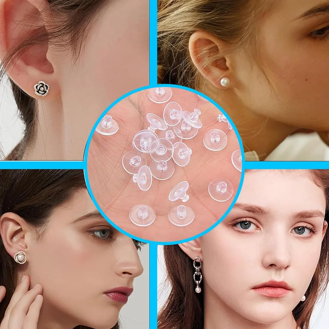 12 Pezzi Di Ricambio In Silicone Ipoallergenico Per Orecchini Pendenti In Silicone