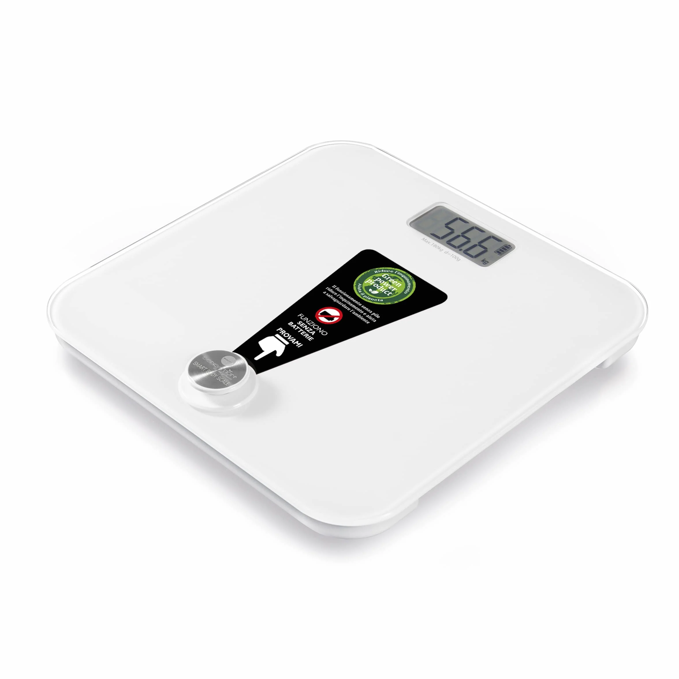 Sensation 869 Smart Body Scale Pesapersone Elettronica Ricaricabile Manualmente 100 gr 180 Kg