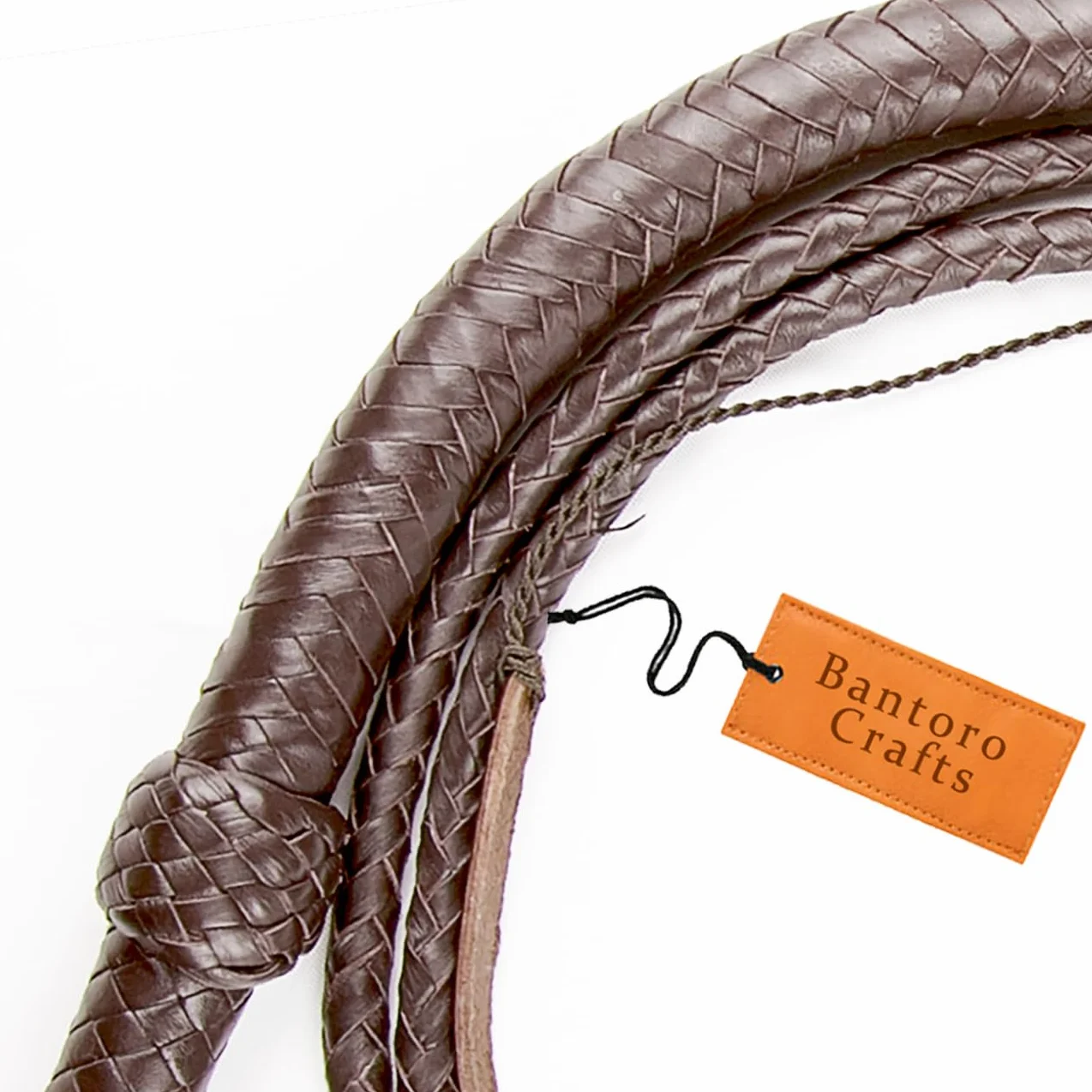 Frusta in Vera Pelle 8 Piedi 12 Trecce Equitazione Marrone