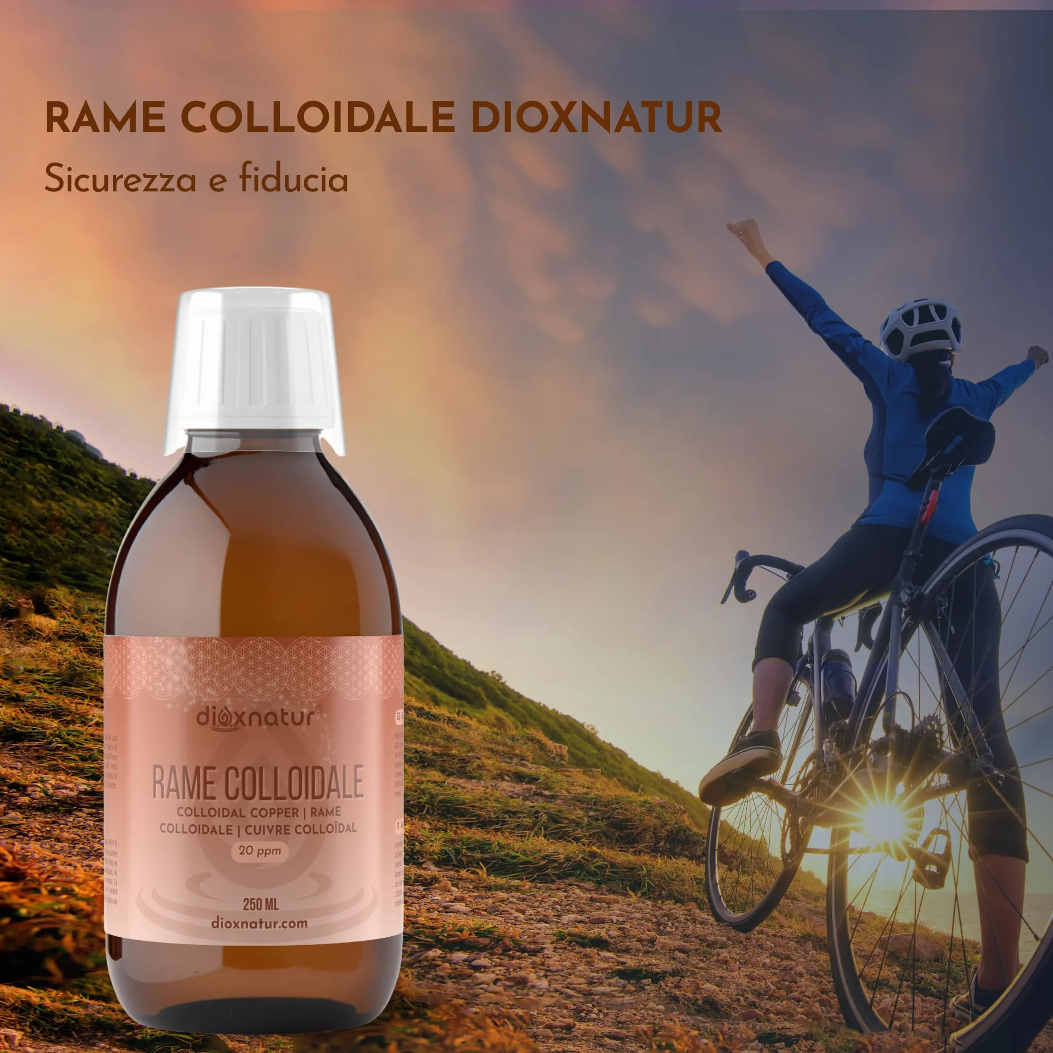 Rame colloidale 250 ml - Soluzione liquida 20 ppm - Purezza 99,99%