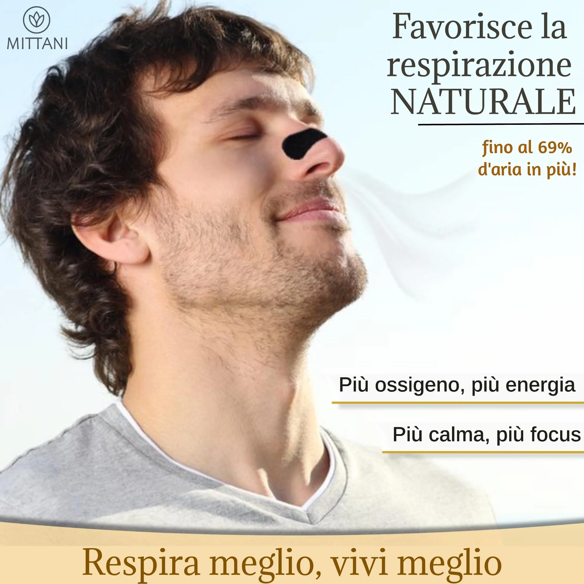 MITTANI 32 Cerotti Nasali Antirussamento Decongestionante Sport Apri Vie Respiratorie