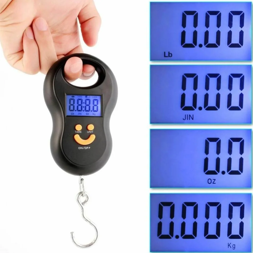 Bilancia da pesca elettronica portatile 40 kg Gancio digitale display LCD retroilluminato Precisione 10g TARA HOLD