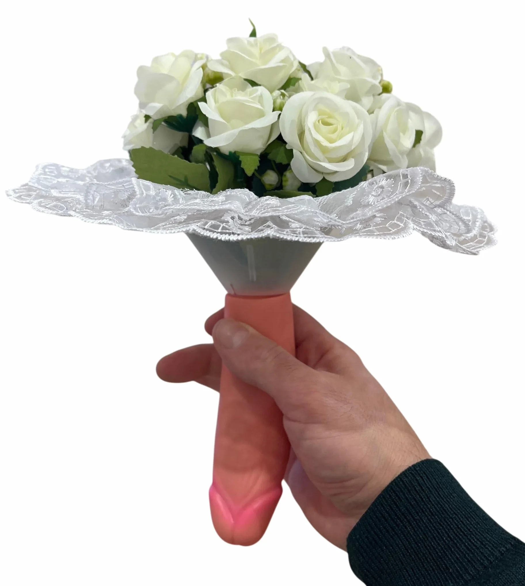 Addio al Nubilato Bouquet di Rose Bianche, Mazzo di Fiori Gadget Addio al Nubilato per la Futura Sposa, Giochi Divertenti