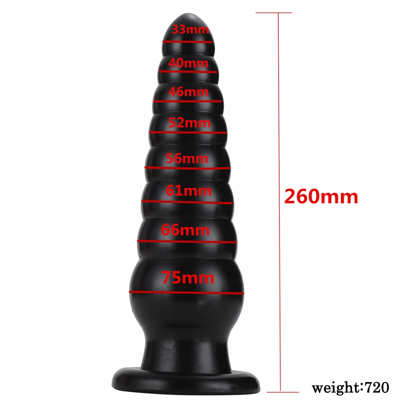 BDSMYOU Plug Anale Dildo Anale Dildo XXL Gigante con 8 Palline Anali e Ventosa,Sex Toys Extra Large Dilatatore Ano per Donna Uomo,Toys Sessuali per Donna Uomini Coppie (Nero)
