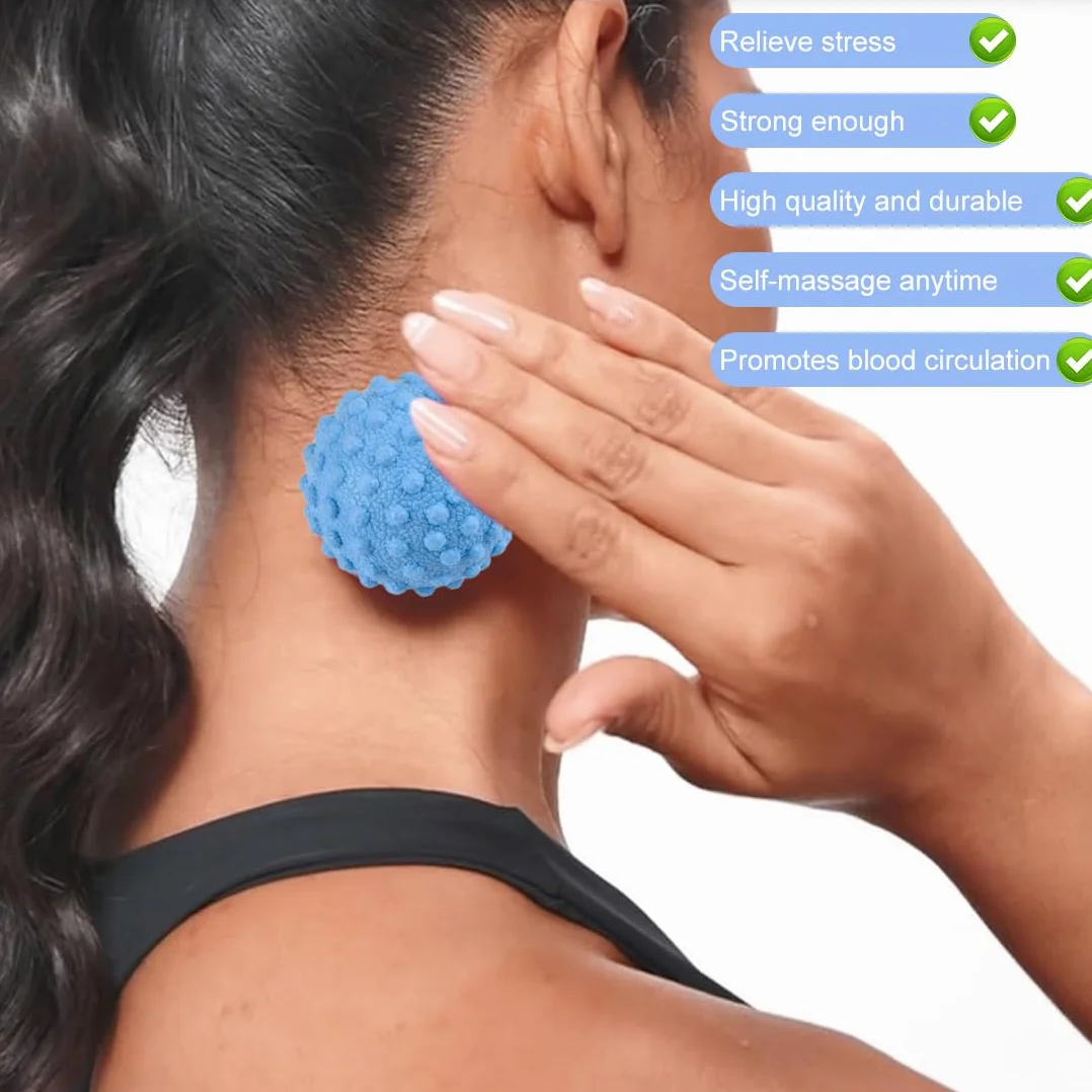 Palline Massaggio, Set 2 Palline Massaggio Piedi Antiscivolo Semirigide, Pallina Massaggiatore Muscolare Tutto il Corpo, Palline Massaggio e Lacrosse Ball, Sfere da Massaggio per Deep Tissue Massaggio