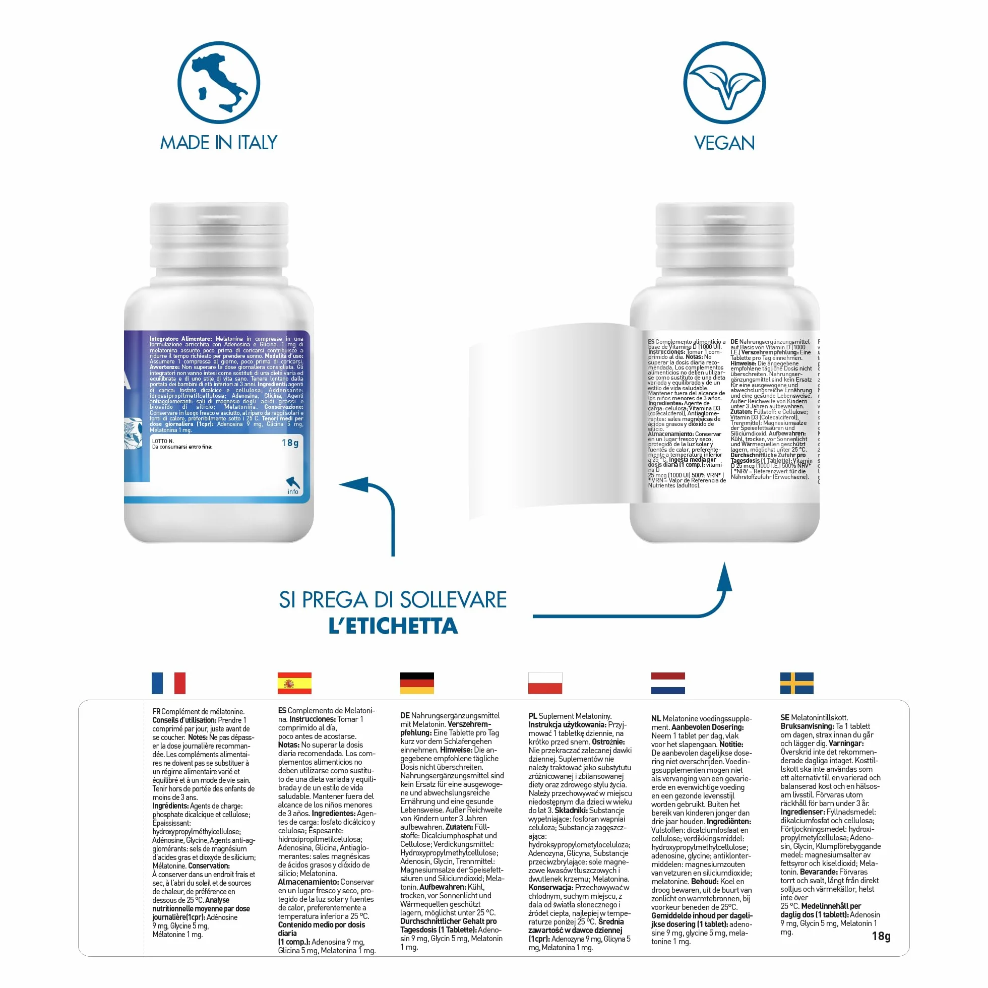 AMAVIT Melatonina 1mg 90 Compresse Integratore Alimentare per Sonno