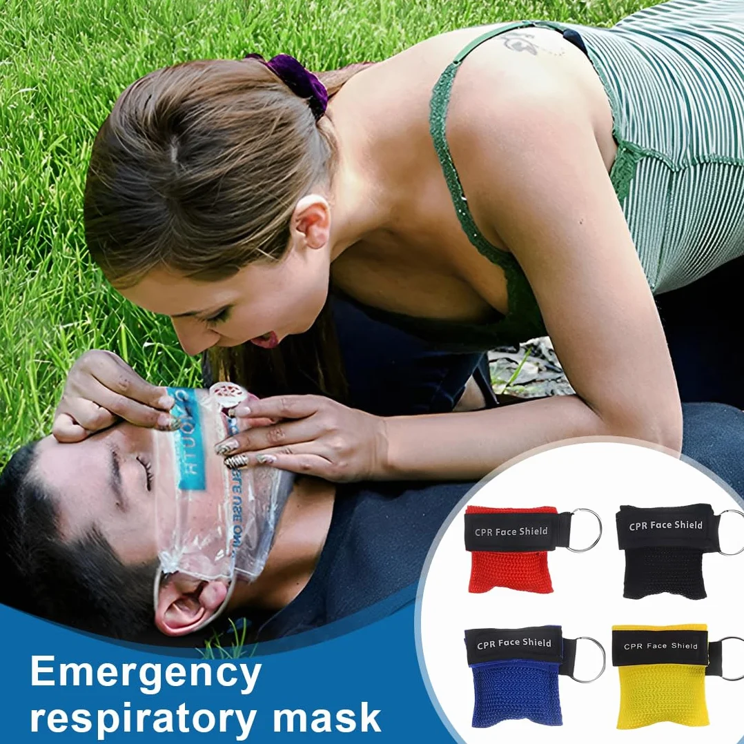 CPR Face Shield Portachiavi Maschera di Respiro Primo Soccorso 4 Pezzi