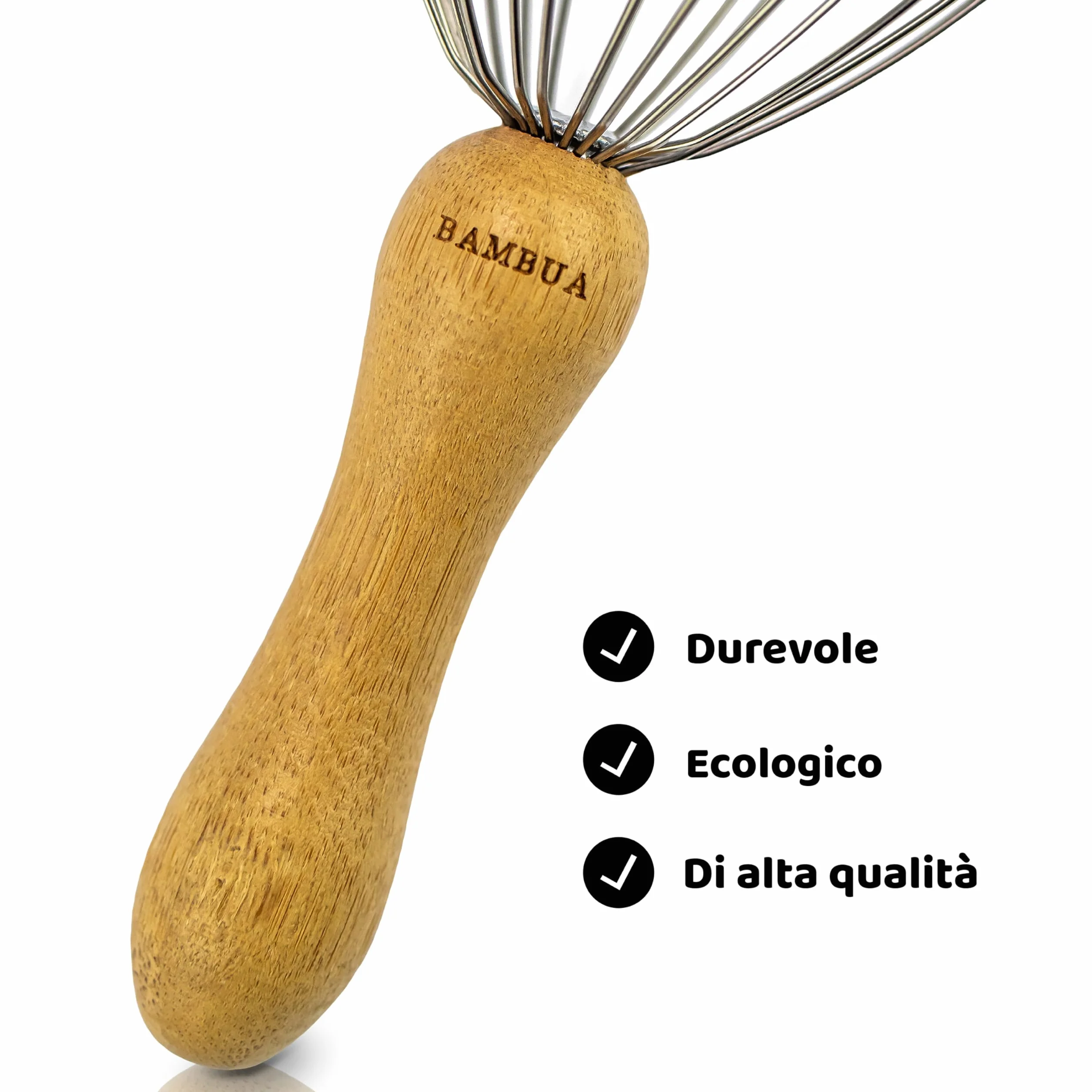 BAMBUA - Massaggiatore Testa Capelli (Manico in bambù) con 24 Dita - Massaggio testa di Alta Qualità per una Sensazione di Relax Sostenibile - Massaggiatore Cuoio Capelluto