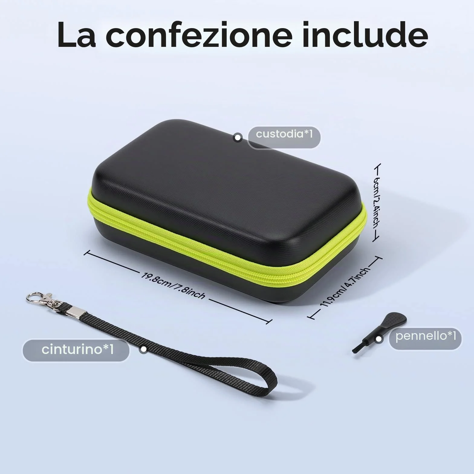 Yinke - Custodia per Philliips O Blade QP2530/30, QP2630/30, QP2520/30, QP2520/65 rasoio elettrico con spugna, custodia rigida da viaggio, colore: Verde One PC