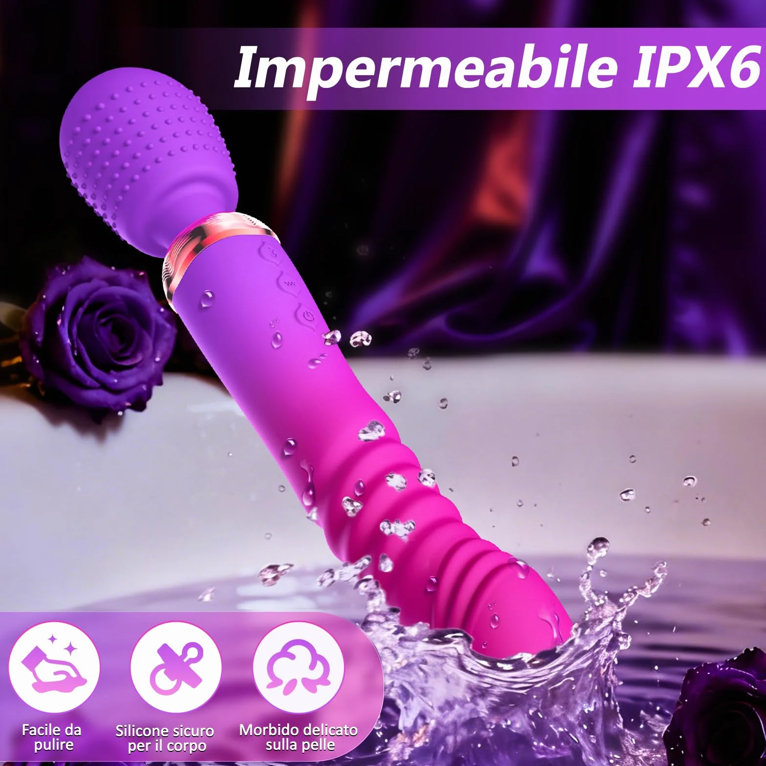 Vibratore Bacchetta Massaggiante Dildo Telescopico Sex Toys, Vibratoreper Donna con 10+5+Riscaldante Sexytoysys Coppia, Vibratoreper Donna Professionale Vibratori Stimolazione Clitoride Punto G