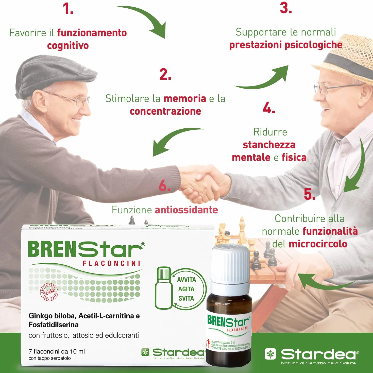 Ginkgo Biloba | Integratore per Memoria e Concentrazione | Integratore naturale stanchezza metale e fisica | Ginkgo Biloba da Bere | 7 flaconcini facile utilizzo | STARDEA Brenstar
